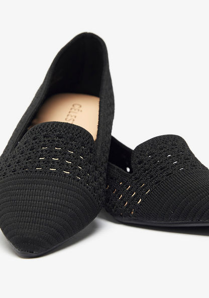 حذاء باليرينا سهل الارتداء بارز الملمس بمقدّمة مدبّبة للنساء من سيليست