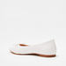 Celeste Women's Textured Pointed Toe Ballerinas with Bow Accent-Women%27s Ballerinas-thumbnailMobile-2