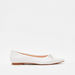 Celeste Women's Textured Pointed Toe Ballerinas with Bow Accent-Women%27s Ballerinas-thumbnailMobile-0