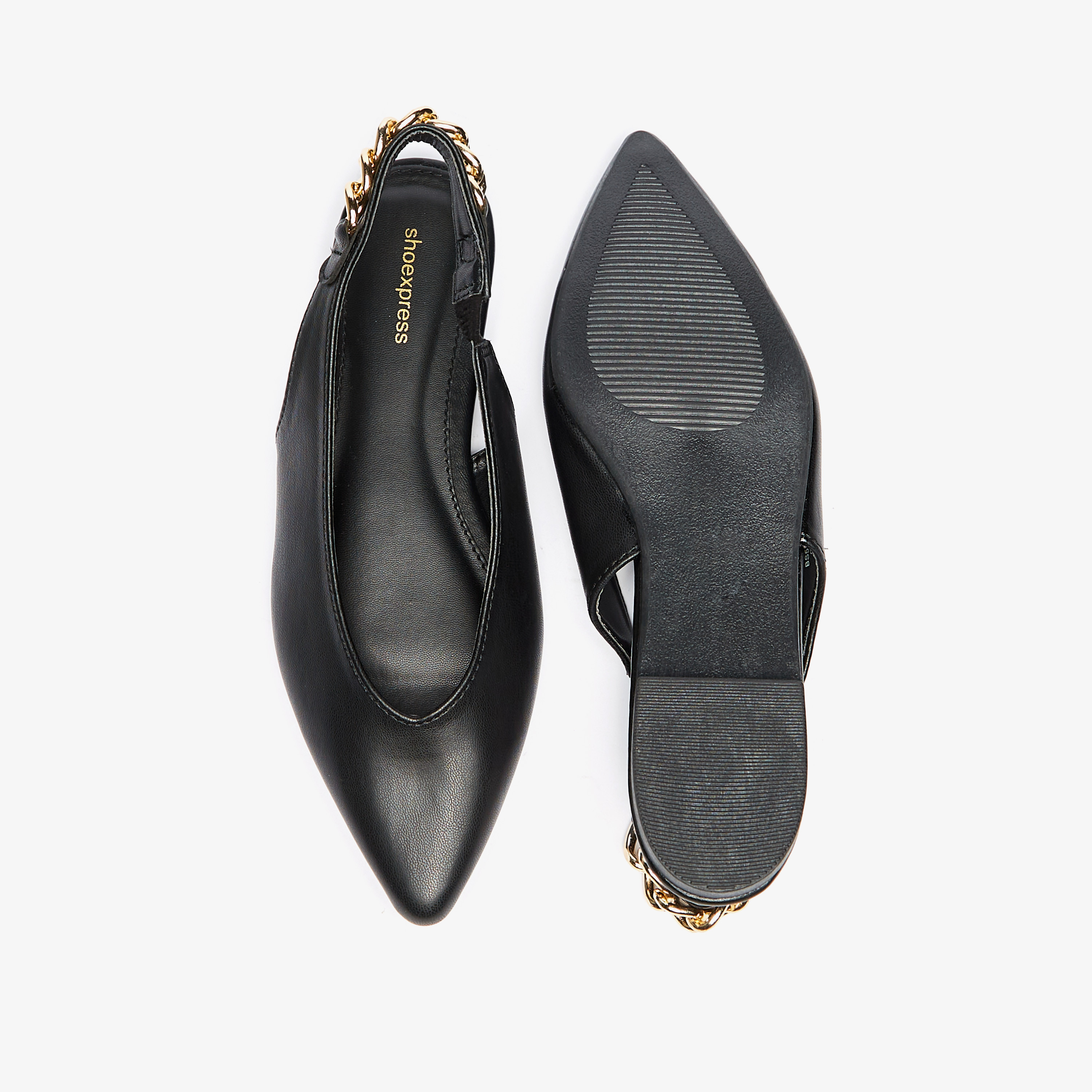 حذاء ميول سادة بزينة سلسلة وحزام إغلاق خلفي-women-shoes-flats-sandals-image-5