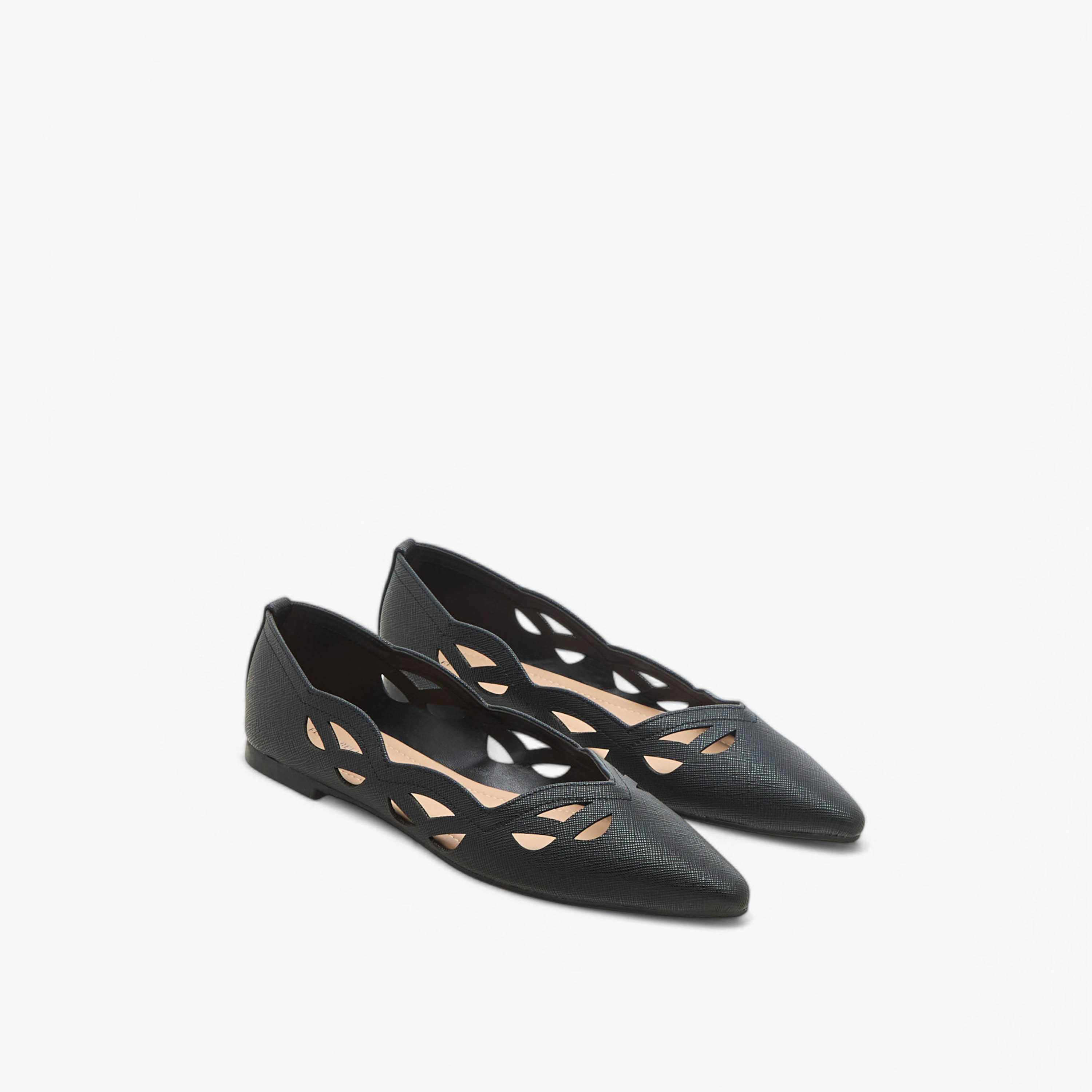 Flora Bella Cut Out Detail Slip-On Ballerina Shoes-women-shoes-flats-ballerinas-image-1