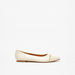 Celeste Women's Pointed Toe Ballerina Shoes with Metallic Chain Trim-Women%27s Ballerinas-thumbnail-0