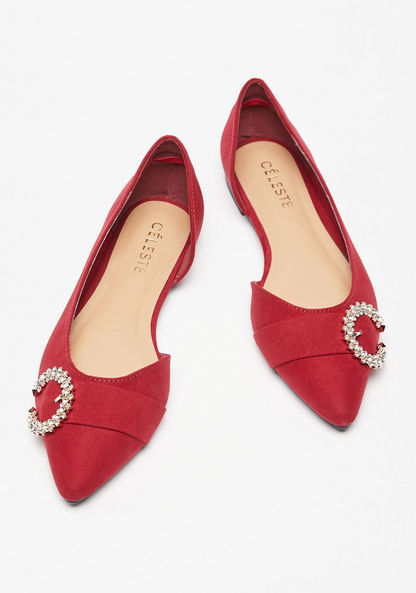 Celeste Women's Embellished Slip-On Pointed Toe Ballerina Shoes