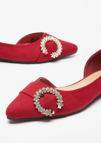 Celeste Women's Embellished Slip-On Pointed Toe Ballerina Shoes-Women%27s Ballerinas-image-3