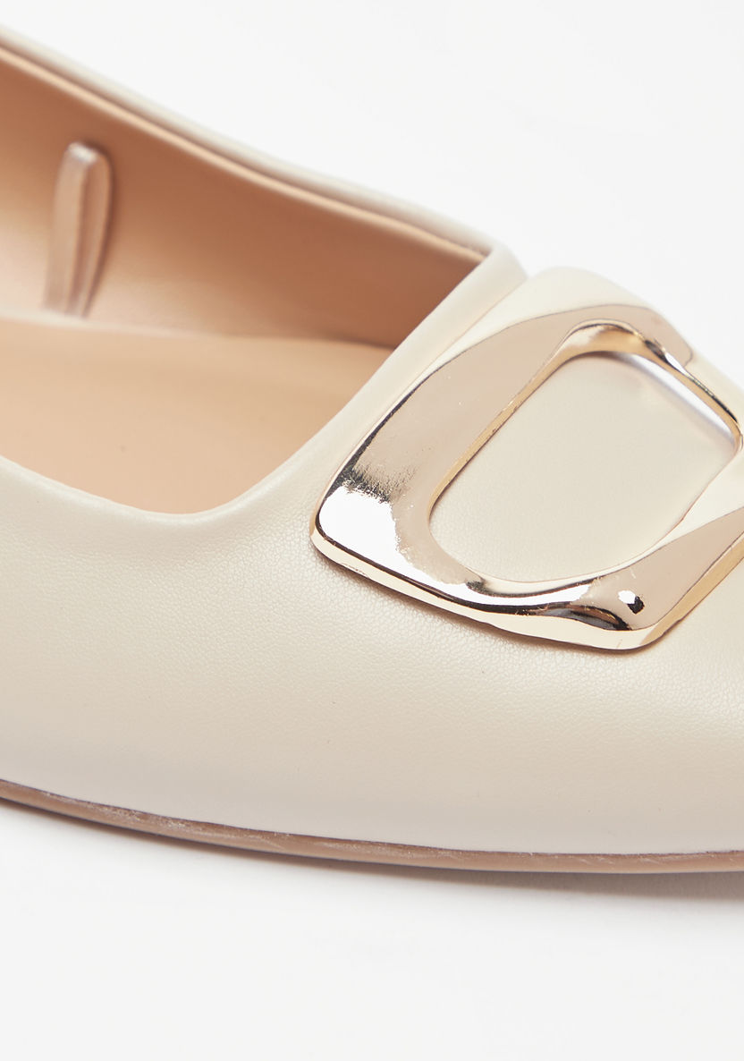 Celeste Women's Metallic Accent Pointed Toe Ballerina Shoes with Slingback-Women%27s Ballerinas-image-4