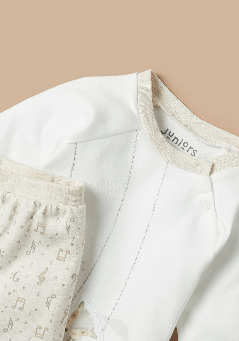 Juniors Applique Detail T-shirt and Pyjama Set-Pyjama Sets-image-3