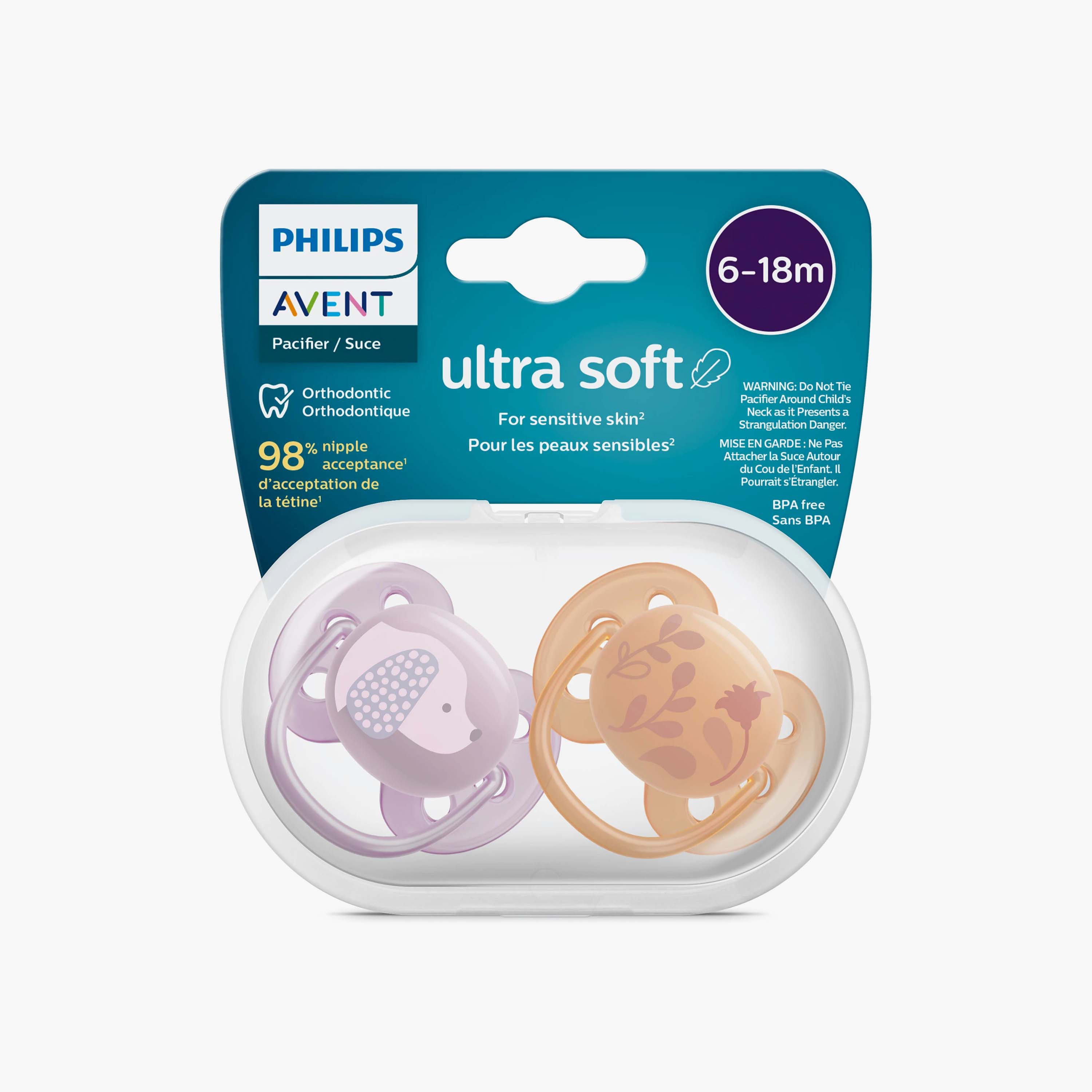 Pack of 2 Philips Avent Baby Pacifier with Travel Case, 6-18 months-baby-feeding-pacifiers-image-4
