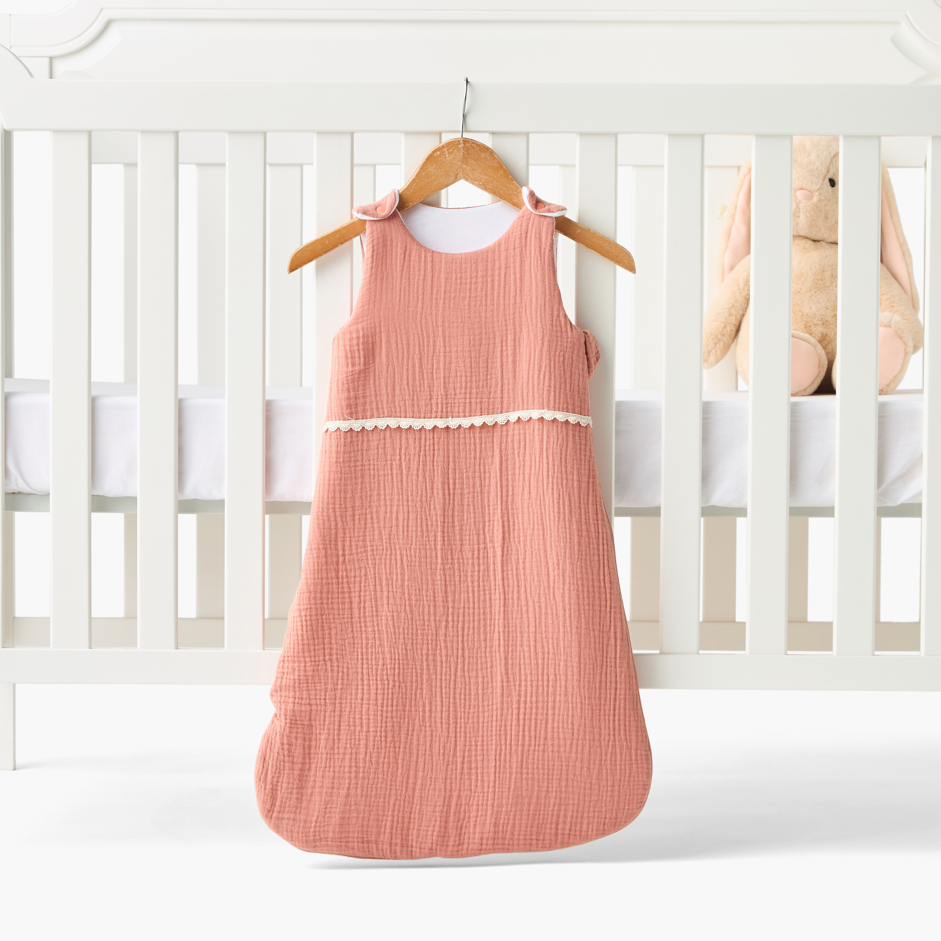 Giggles Textured Muslin Sleeping Bag - 44x70 cm-baby-nursery-blanketsandswaddles-swaddlesandsleepingbags-image-2