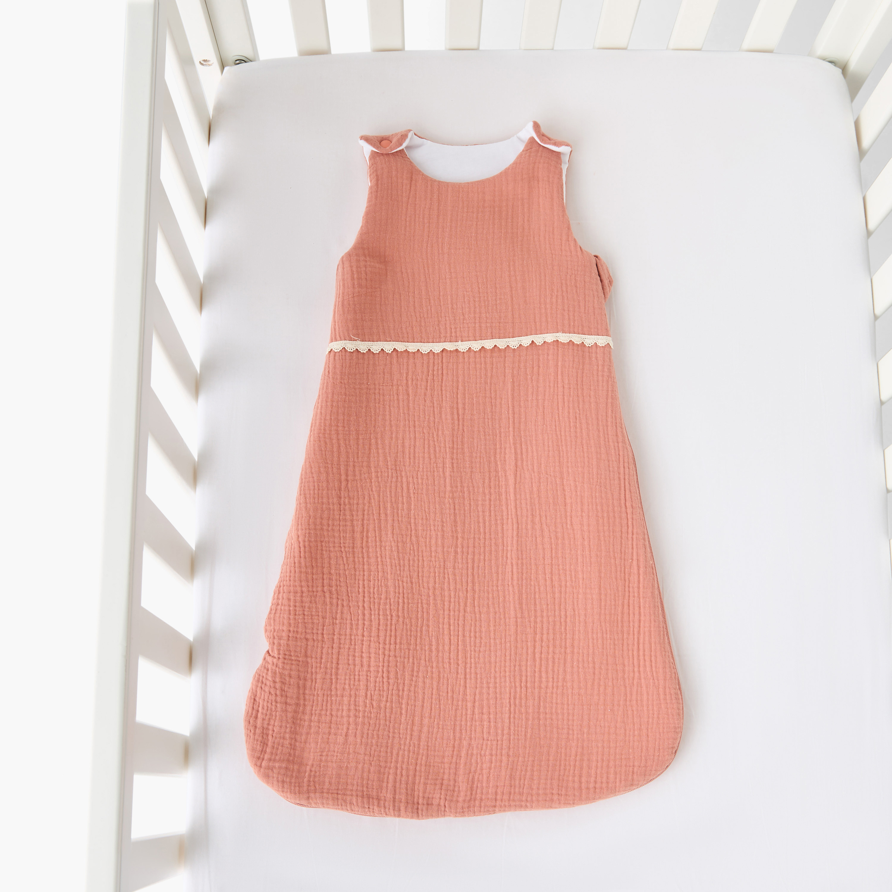 Giggles Textured Muslin Sleeping Bag - 44x70 cm-baby-nursery-blanketsandswaddles-swaddlesandsleepingbags-image-1