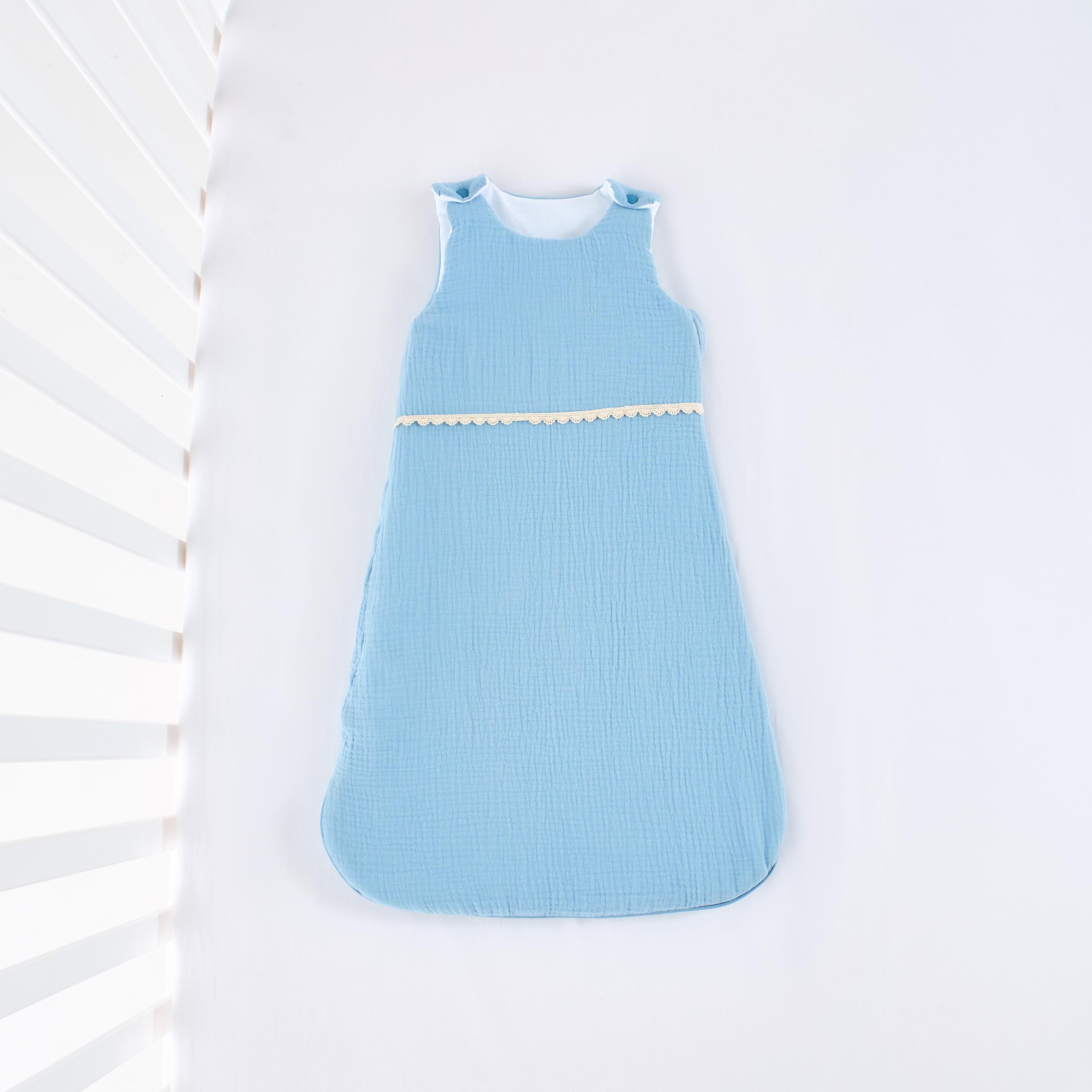 كيس نوم قطني بكباسين إغلاق من جيجلز - 70 سم-baby-nursery-blanketsandswaddles-swaddlesandsleepingbags-image-1