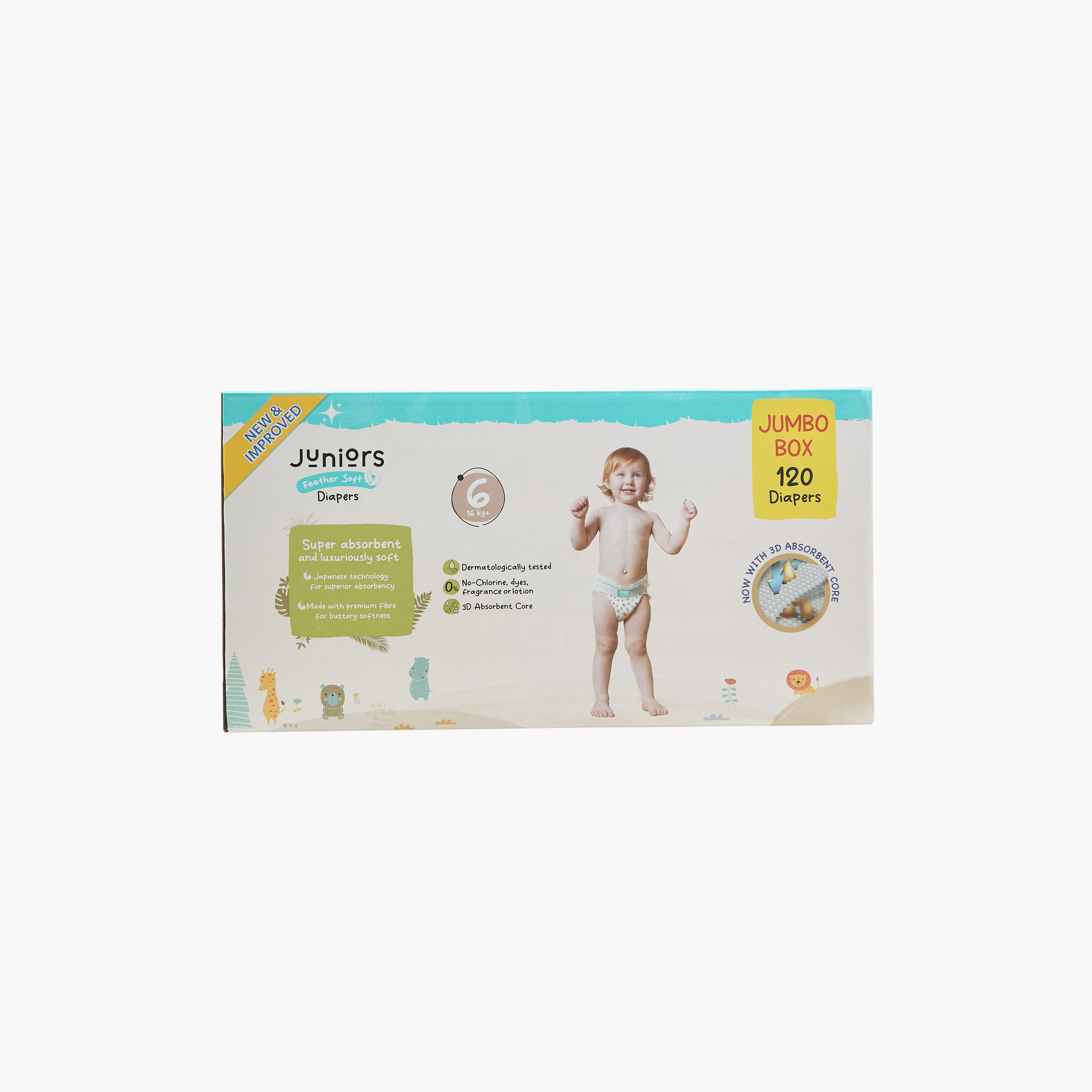 Juniors 120-Piece Diapers  Size 6 (16+ kg) Feather Soft Mega Value Pack-baby-diapering-diapers-image-1
