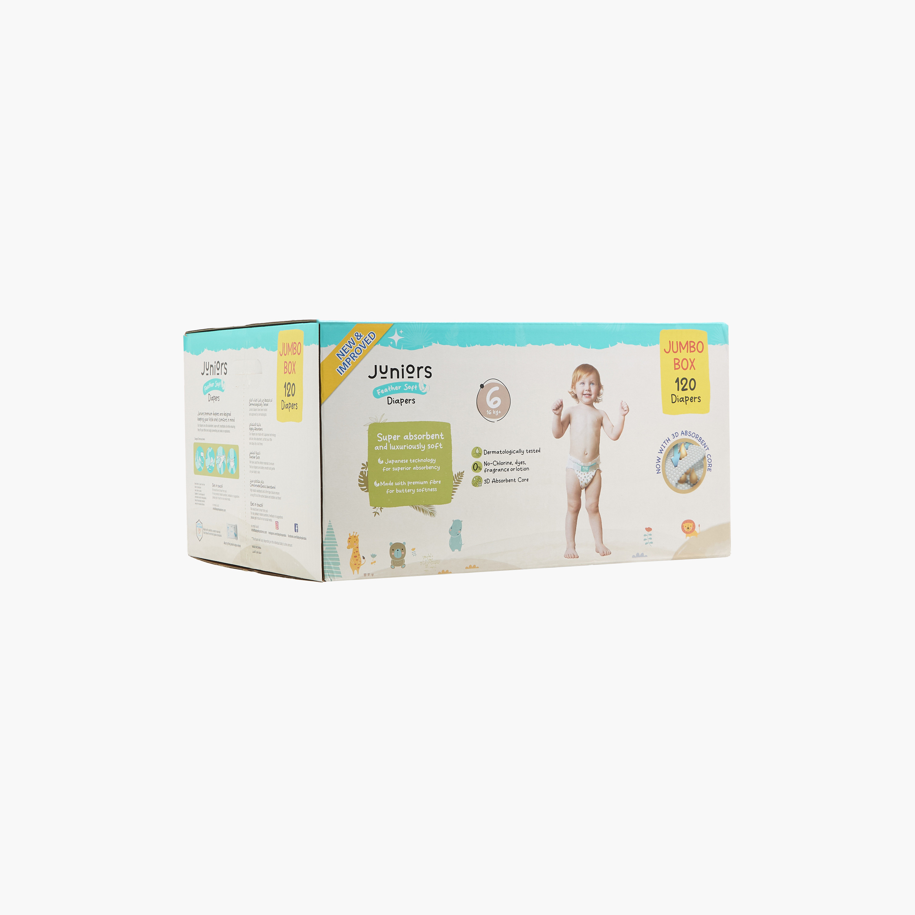 Juniors 120-Piece Diapers  Size 6 (16+ kg) Feather Soft Mega Value Pack-baby-diapering-diapers-image-2