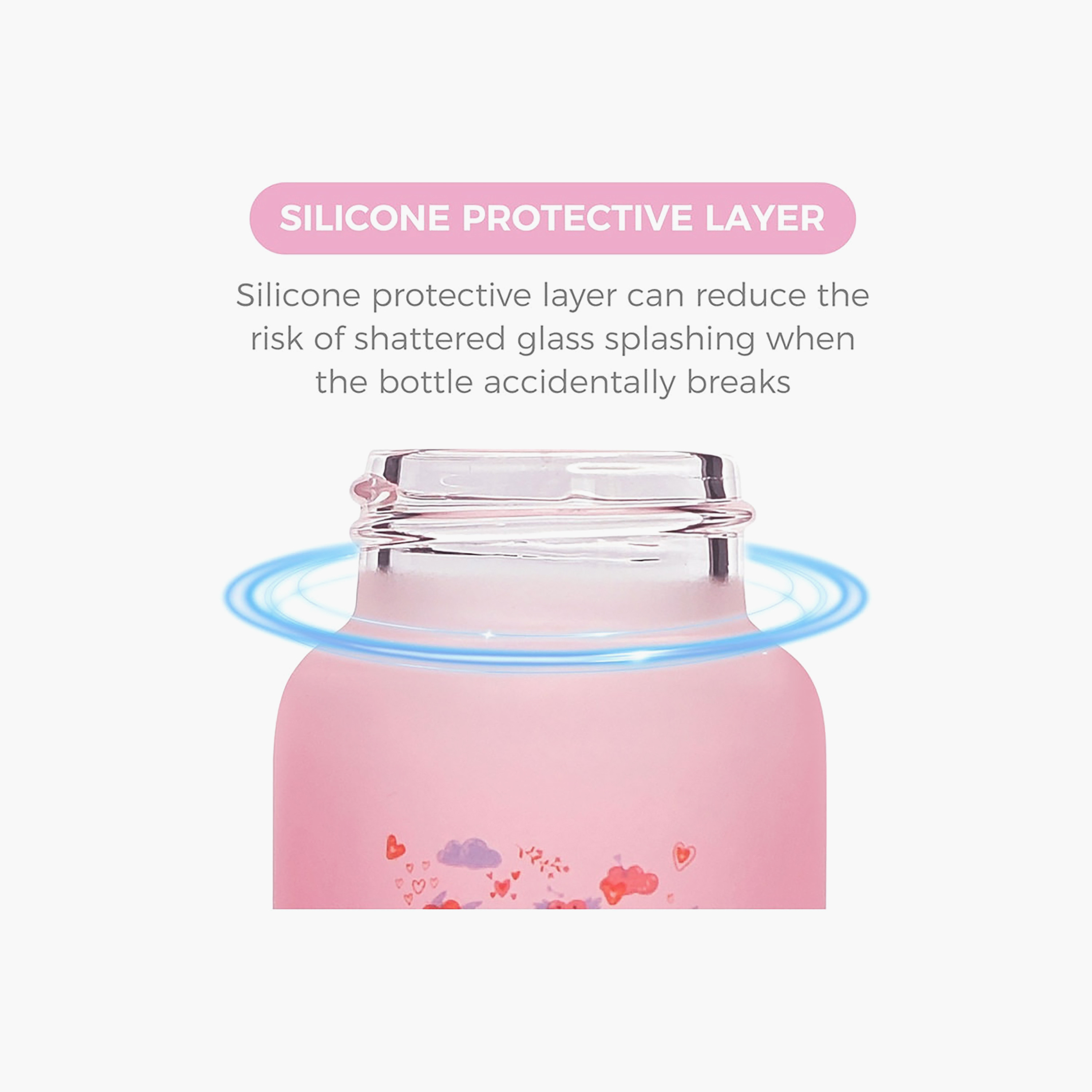 Luqu Glass Feeding Bottle - 60 ml (0 months+)-baby-feeding-feedingbottles-bottlesandteats-image-2