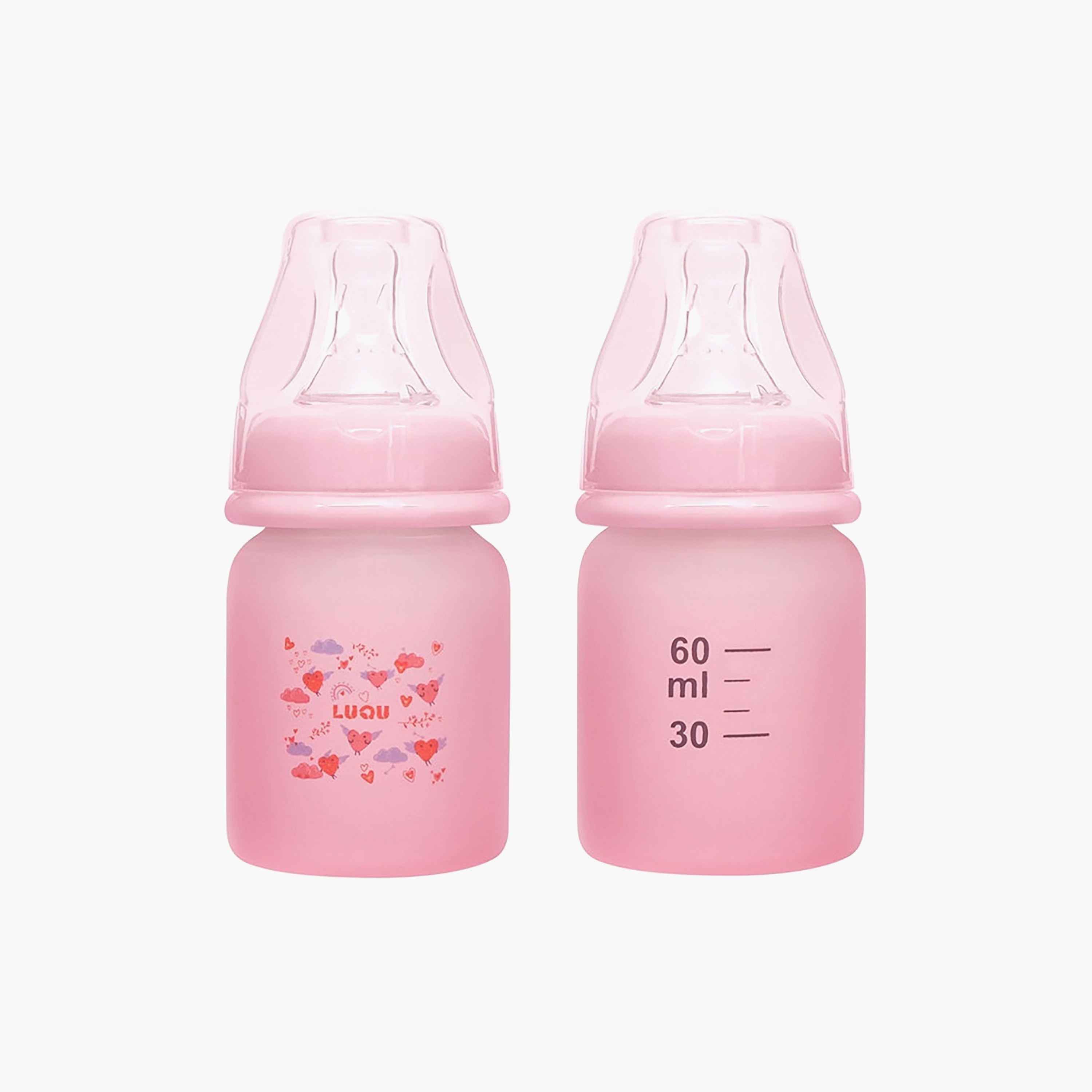 Luqu Glass Feeding Bottle - 60 ml (0 months+)-baby-feeding-feedingbottles-bottlesandteats-image-7