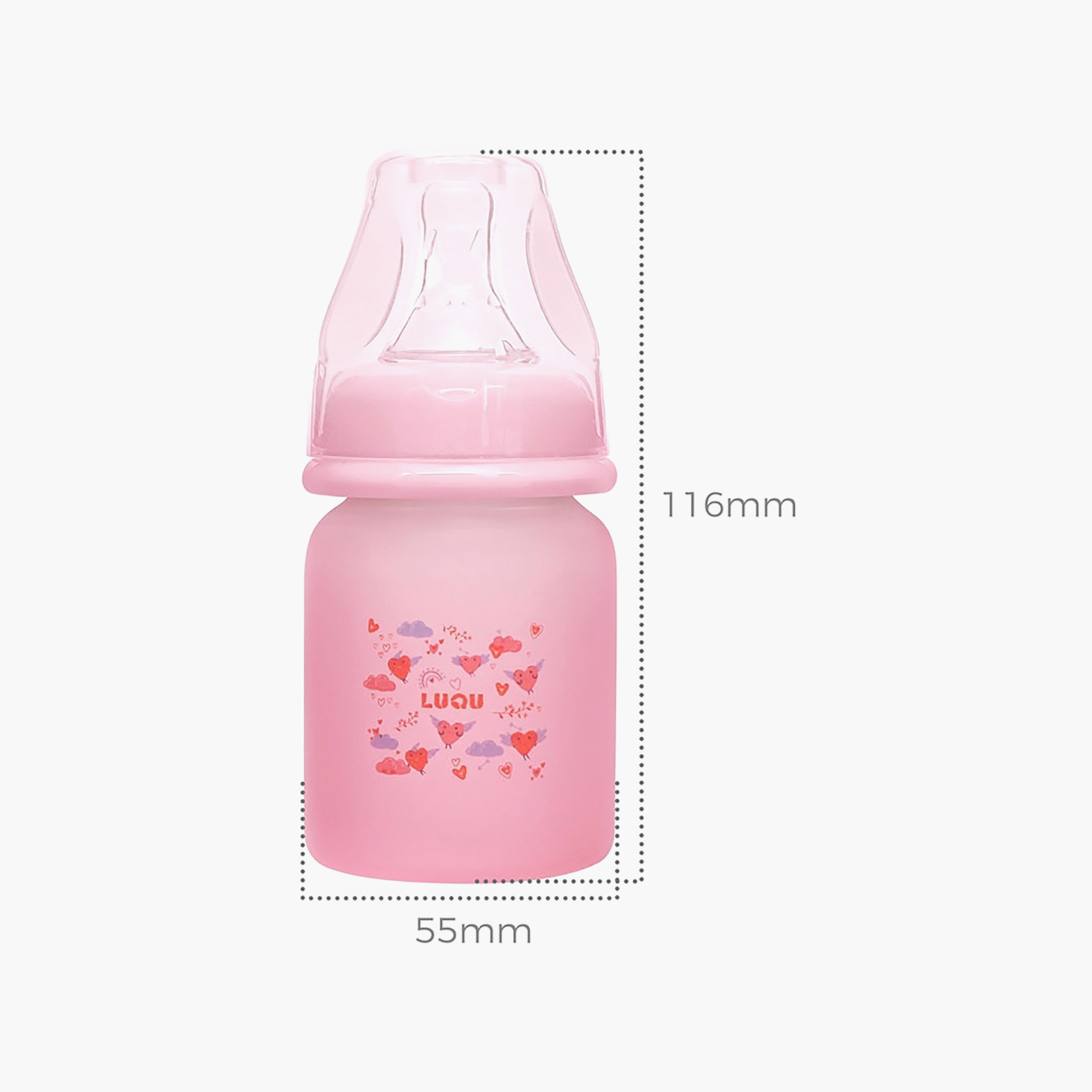 Luqu Glass Feeding Bottle - 60 ml (0 months+)-baby-feeding-feedingbottles-bottlesandteats-image-8