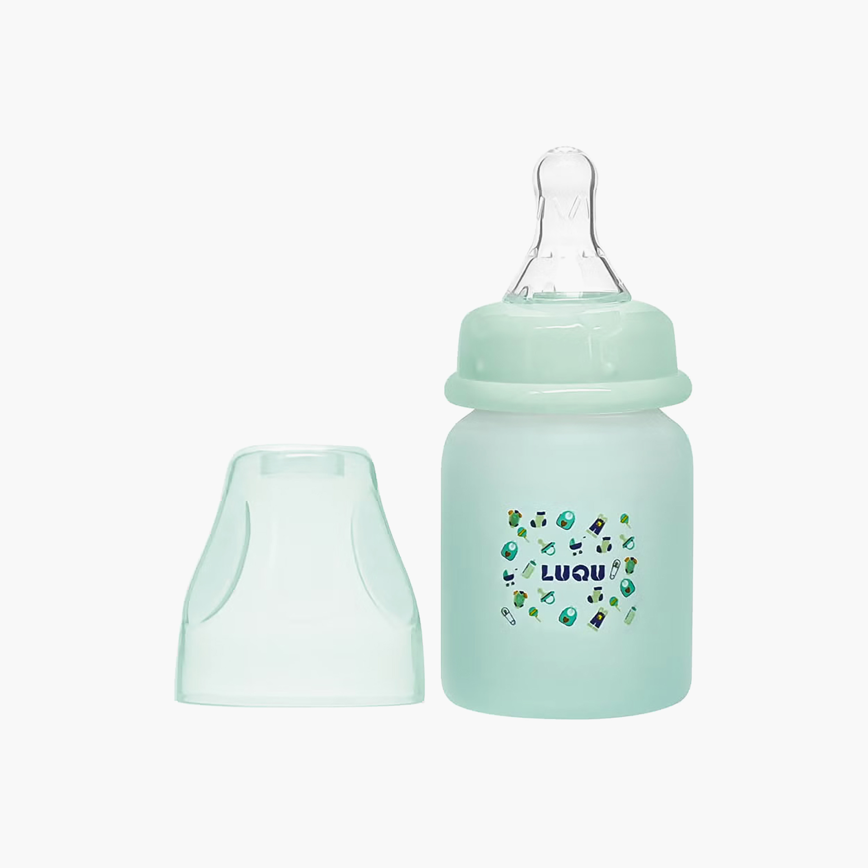 Luqu Glass Feeding Bottle - 60 ml (0 months+)-baby-feeding-feedingbottles-bottlesandteats-image-1