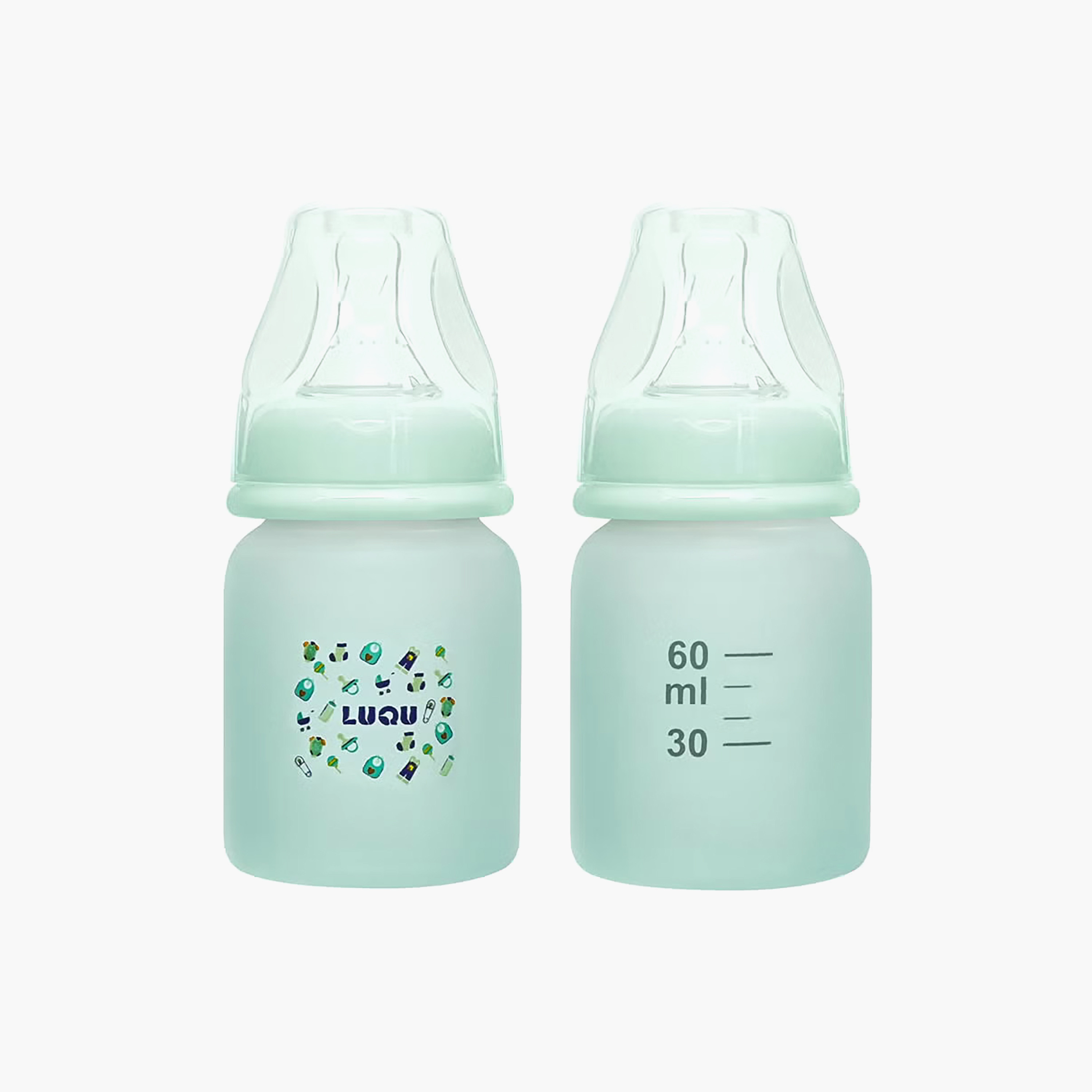 Luqu Glass Feeding Bottle - 60 ml (0 months+)-baby-feeding-feedingbottles-bottlesandteats-image-7