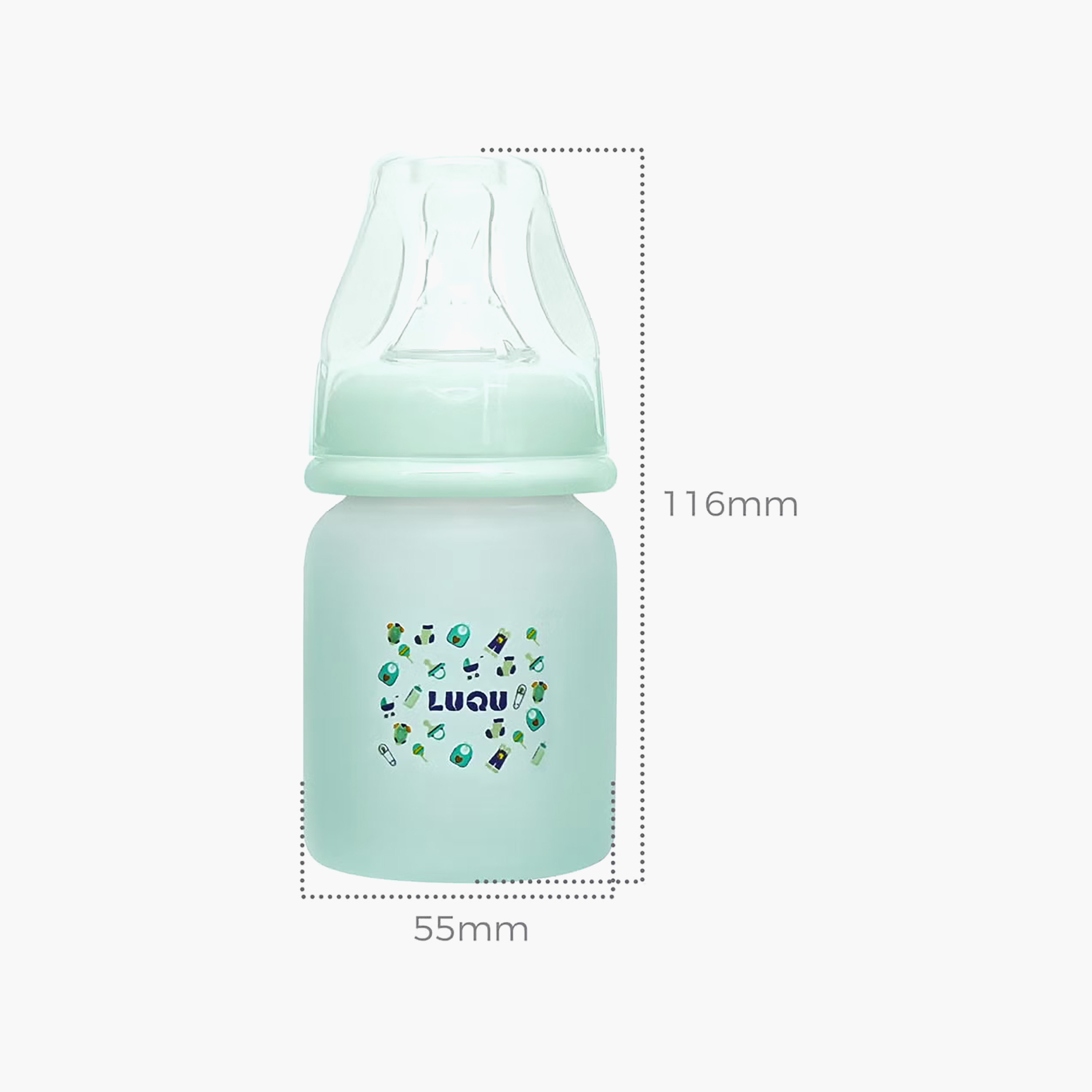 Luqu Glass Feeding Bottle - 60 ml (0 months+)-baby-feeding-feedingbottles-bottlesandteats-image-8