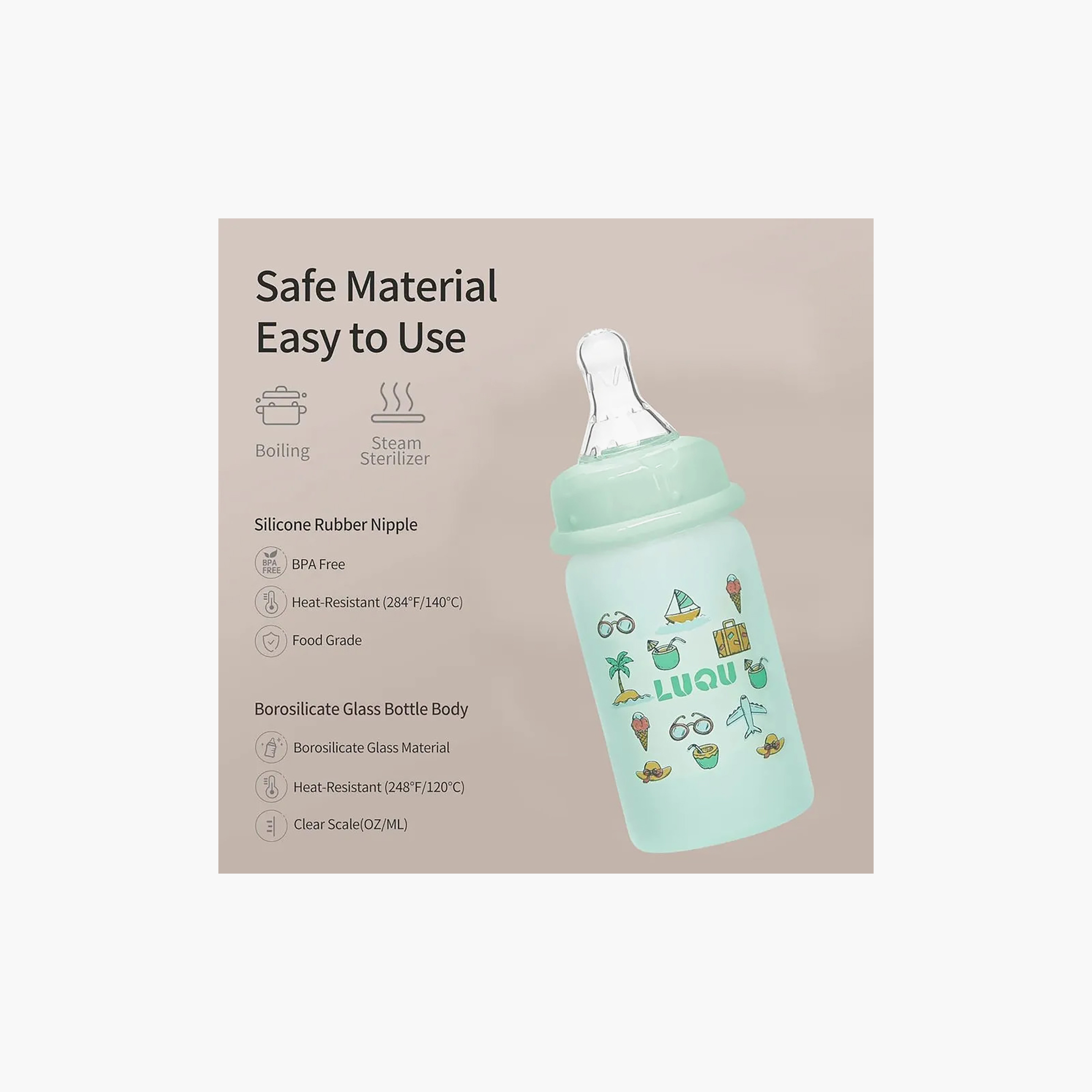 قارورة رضّاعة زجاج من لوكو - 60 مل (من عمر 0 شهر فأكثر)-baby-feeding-feedingbottles-bottlesandteats-image-5