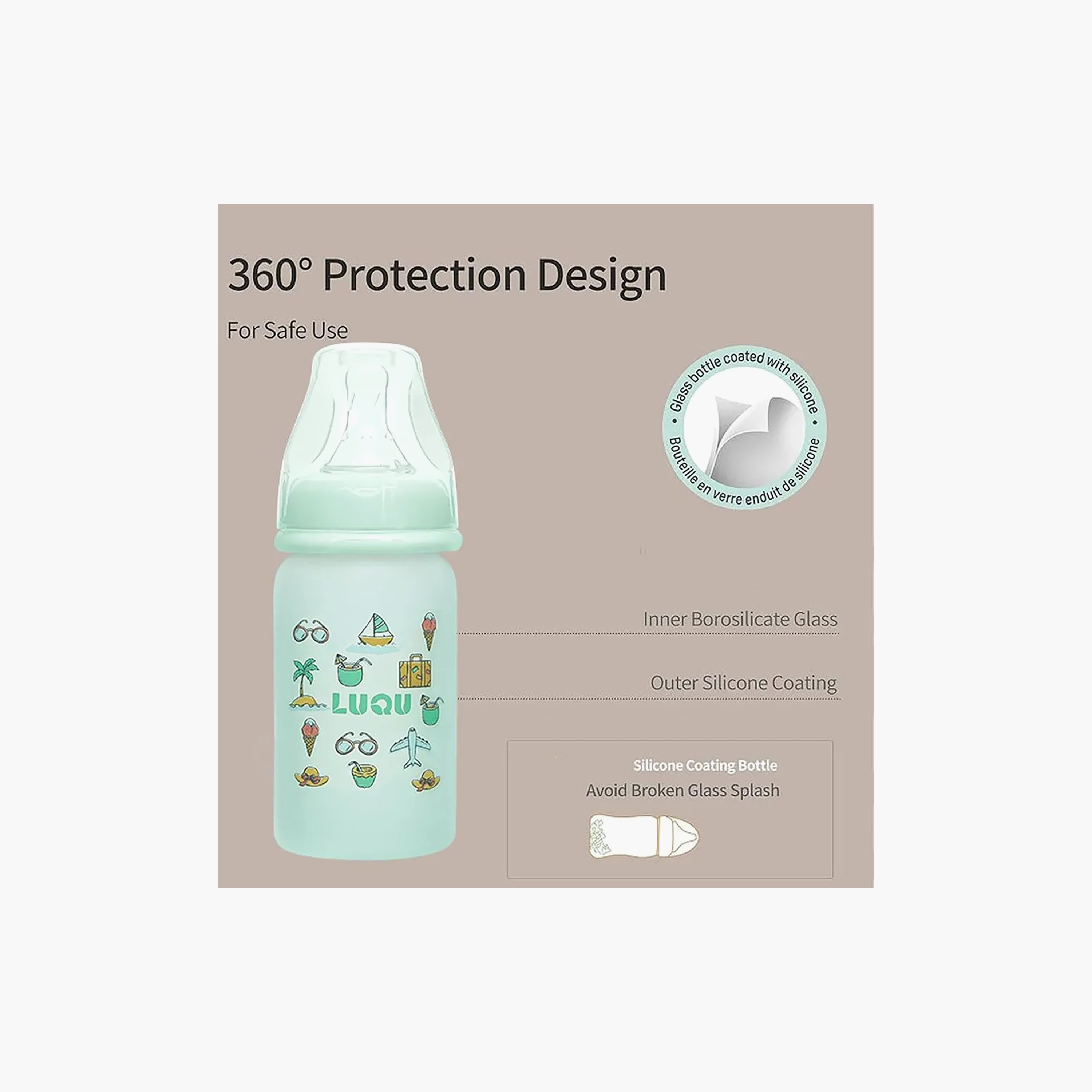 قارورة رضّاعة زجاج من لوكو - 60 مل (من عمر 0 شهر فأكثر)-baby-feeding-feedingbottles-bottlesandteats-image-6