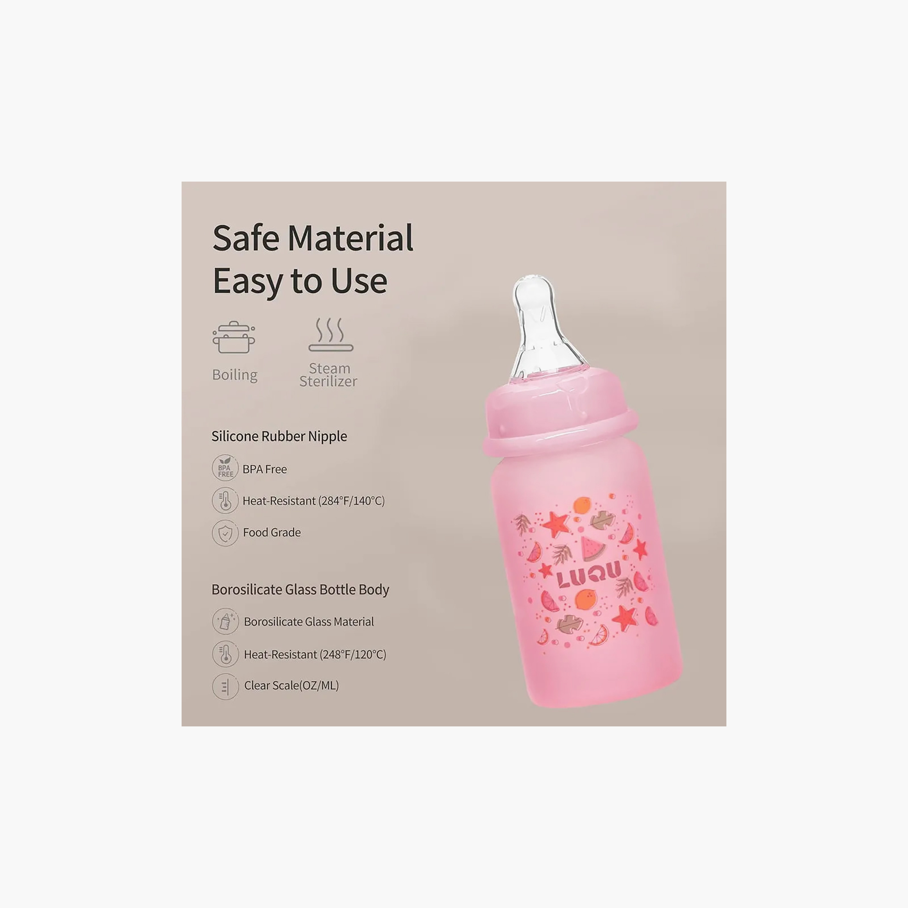 قارورة رضّاعة زجاج من لوكو - 60 مل (من عمر 0 شهر فأكثر)-baby-feeding-feedingbottles-bottlesandteats-image-4