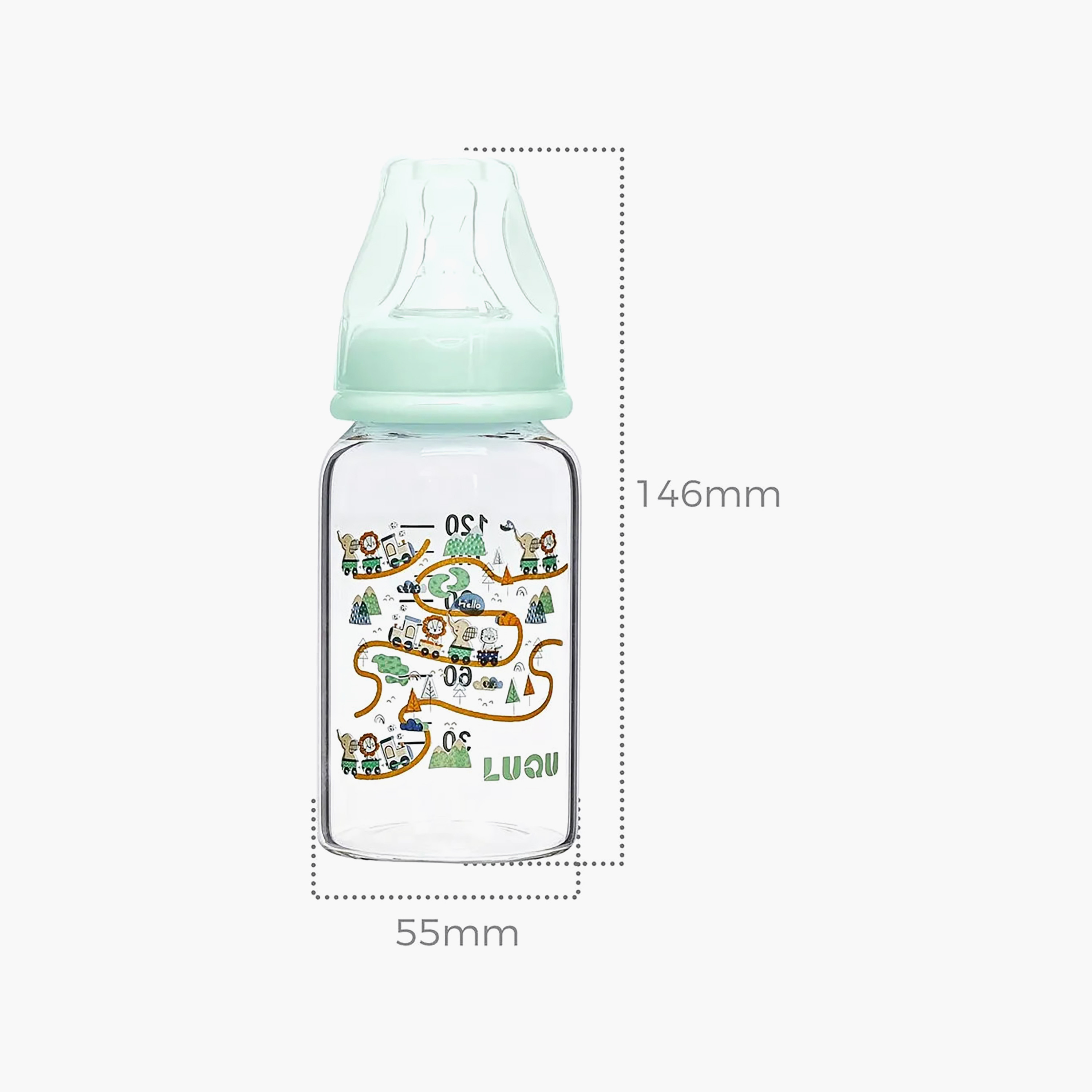 رضّاعة زجاج من لوكو - 240 مل (6 شهور فأكثر)-baby-feeding-feedingbottles-bottlesandteats-image-6