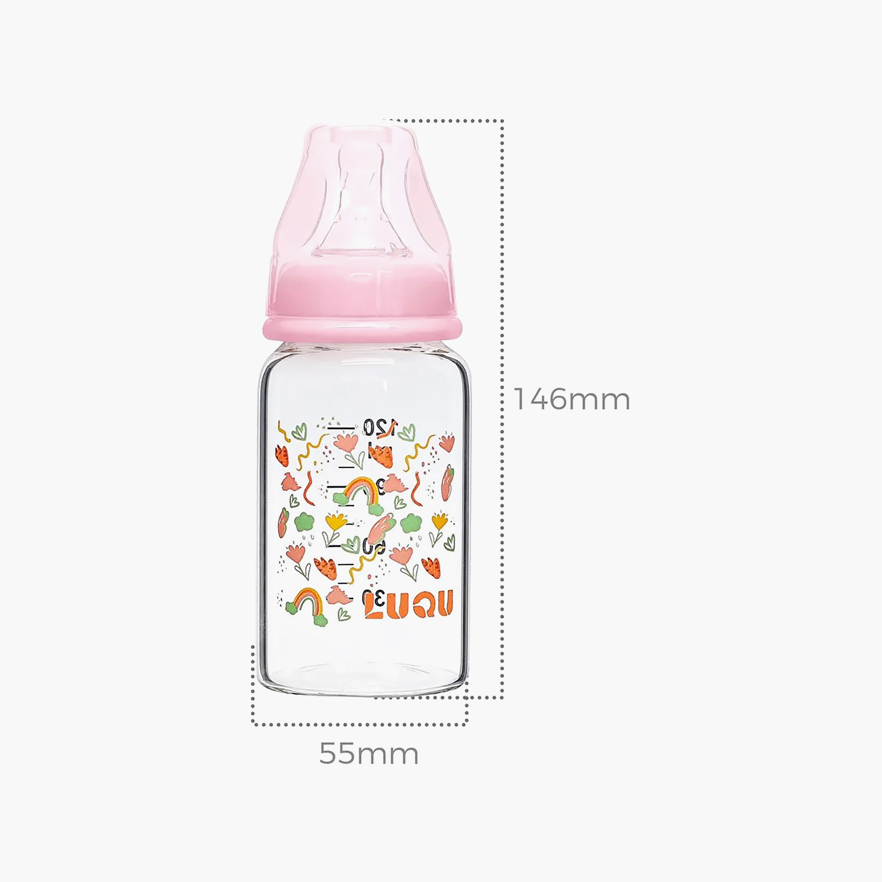 Luqu Glass Feeding Bottle - 240 ml (6 months+)-baby-feeding-feedingbottles-bottlesandteats-image-6