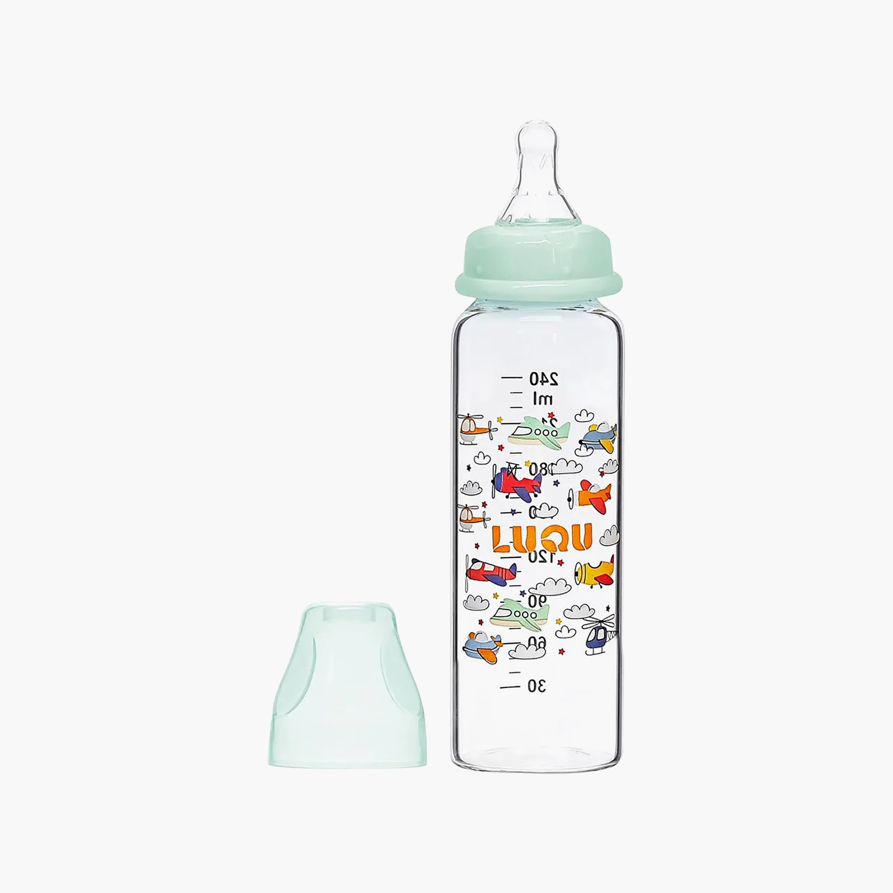رضّاعة زجاج من لوكو - 240 مل (6 شهور فأكثر)-baby-feeding-feedingbottles-bottlesandteats-image-1
