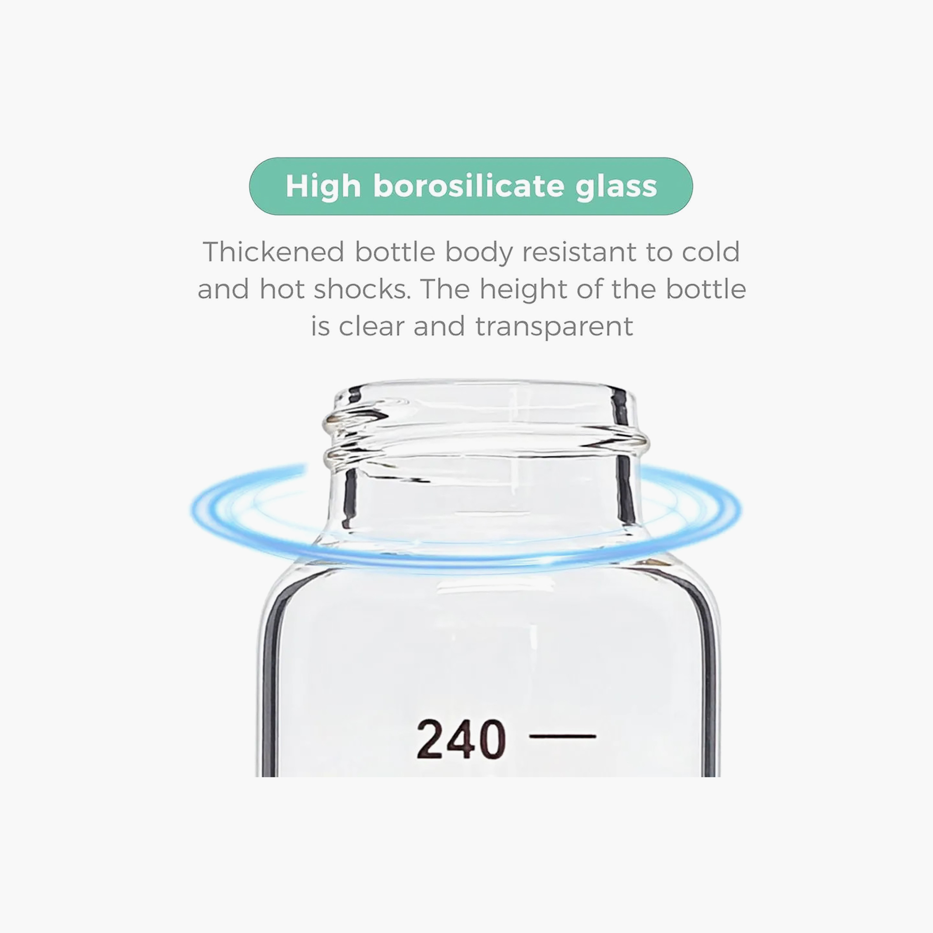 رضّاعة زجاج من لوكو - 240 مل (6 شهور فأكثر)-baby-feeding-feedingbottles-bottlesandteats-image-2