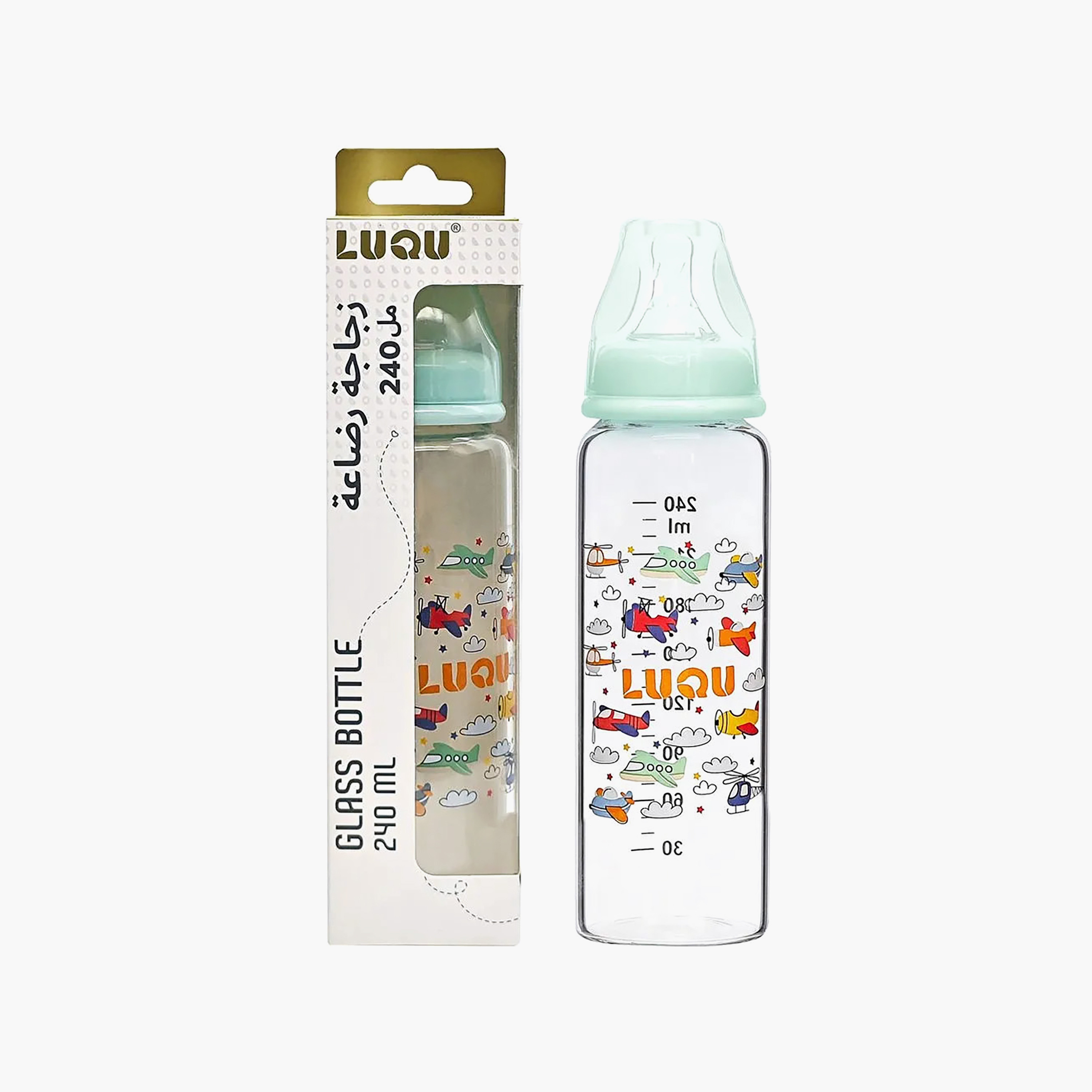رضّاعة زجاج من لوكو - 240 مل (6 شهور فأكثر)-baby-feeding-feedingbottles-bottlesandteats-image-7