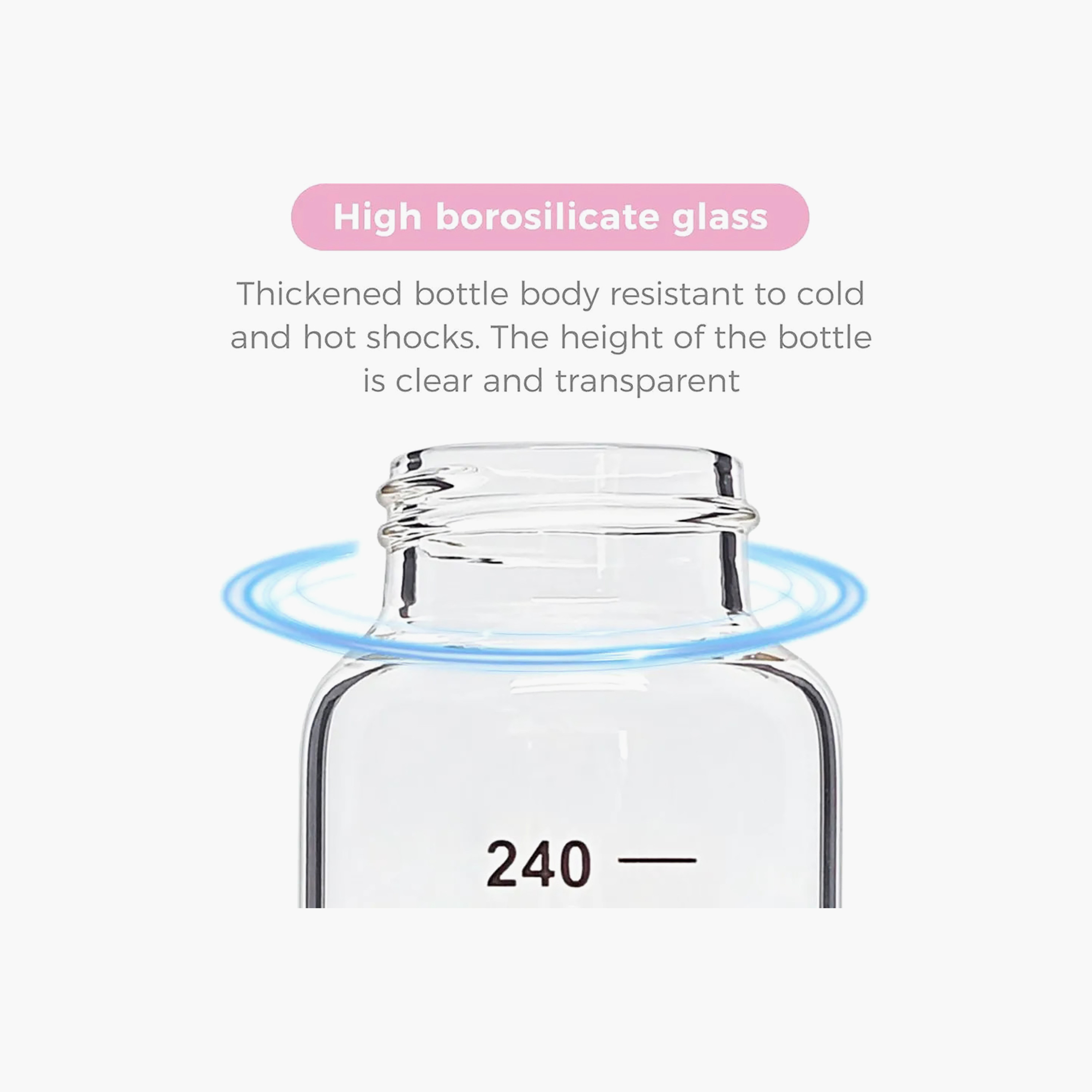 رضّاعة زجاج من لوكو - 240 مل (6 شهور فأكثر)-baby-feeding-feedingbottles-bottlesandteats-image-3