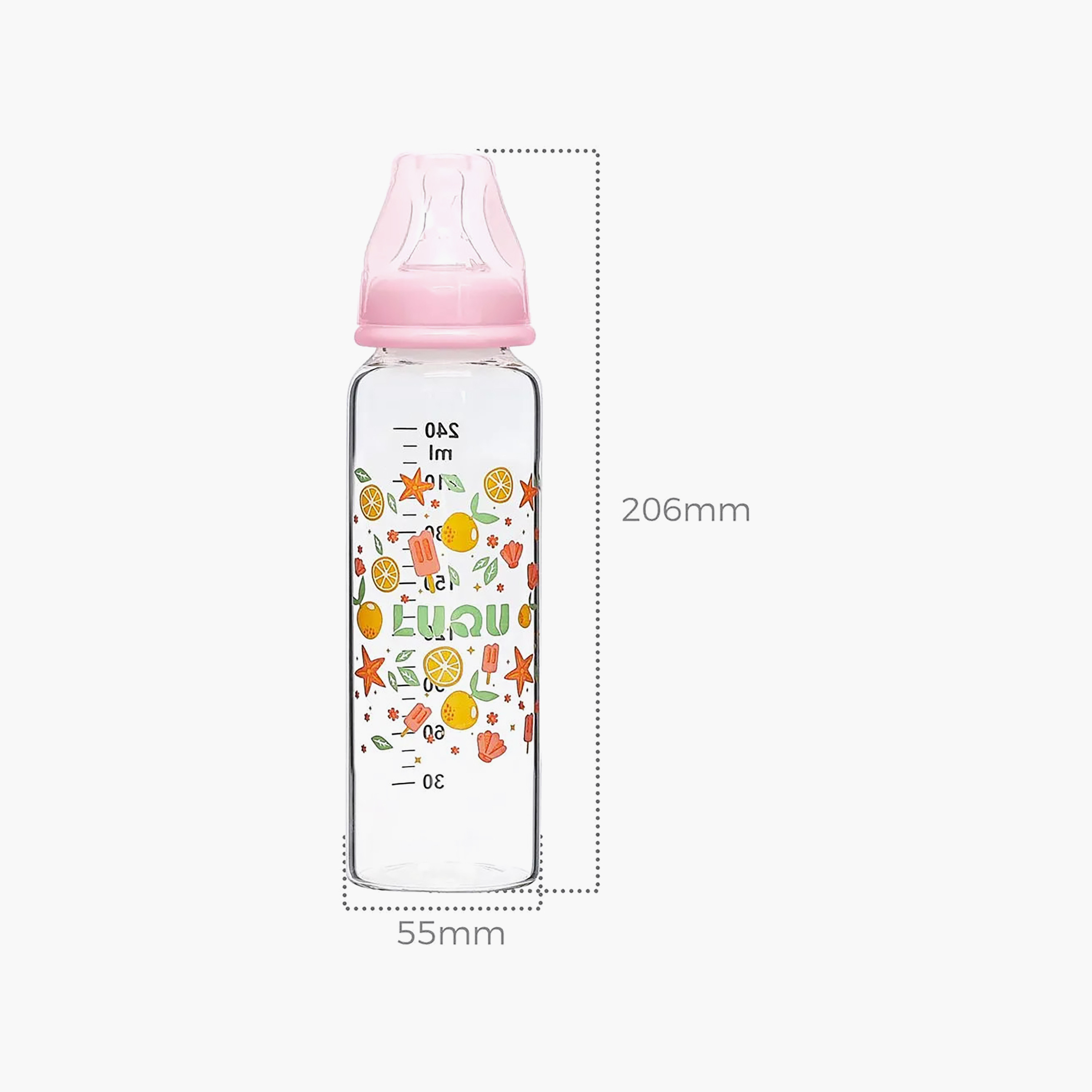 رضّاعة زجاج من لوكو - 240 مل (6 شهور فأكثر)-baby-feeding-feedingbottles-bottlesandteats-image-6
