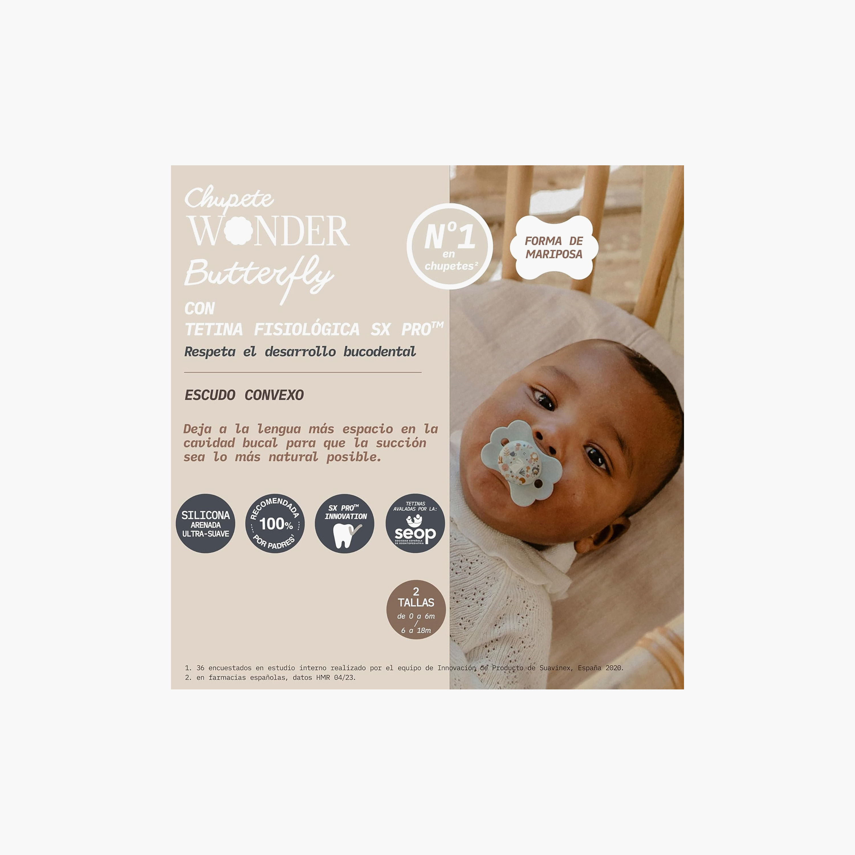 لهاية بحلمة سيليكون ووندر باترفلاي من سوافينكس - عبوة من قطعتين - 0-12 شهر-baby-feeding-pacifiers-image-5