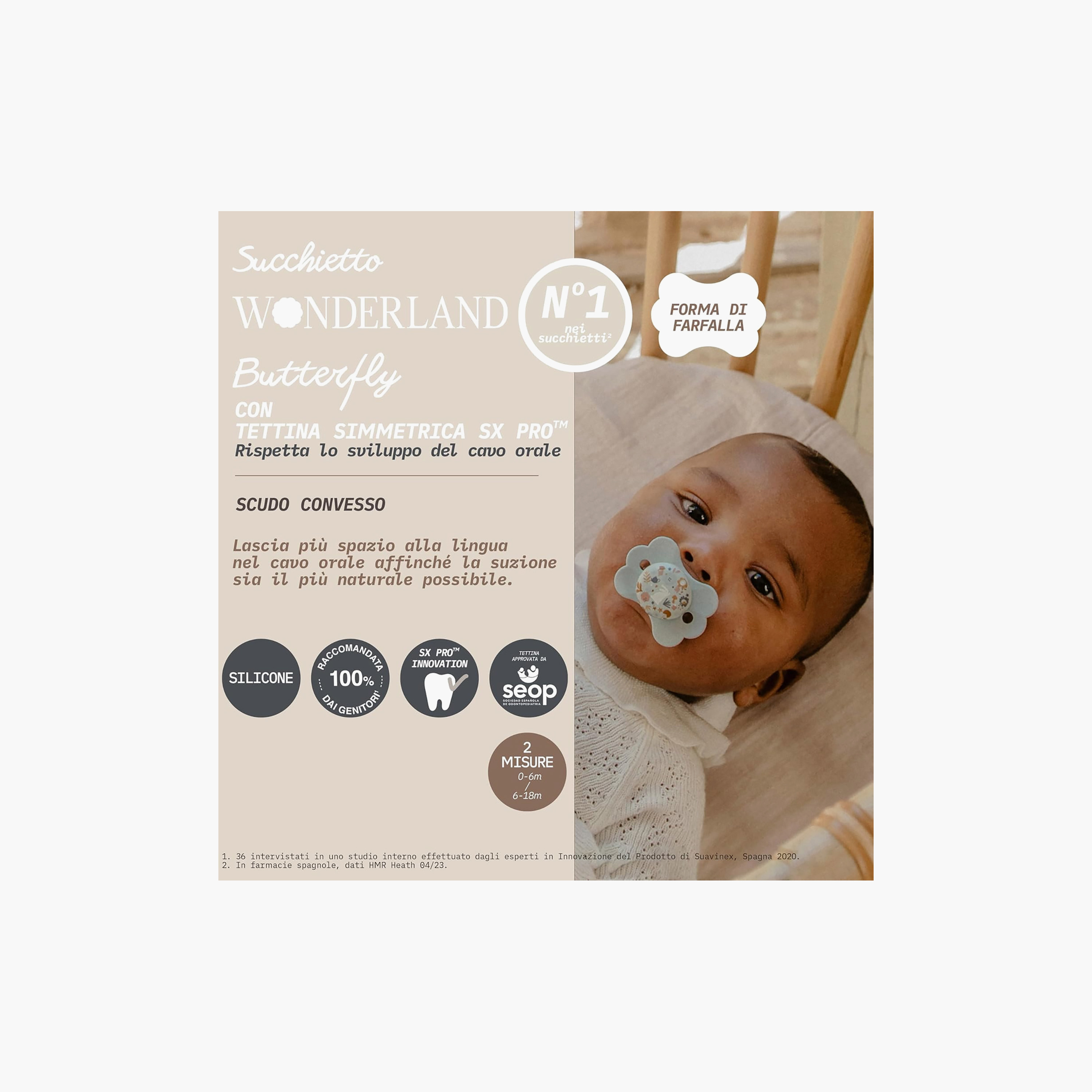 Pack of 2 Suavinex Wonder Butterfly Baby Pacifier with Silicone Teat, 0-12 months-baby-feeding-pacifiers-image-5