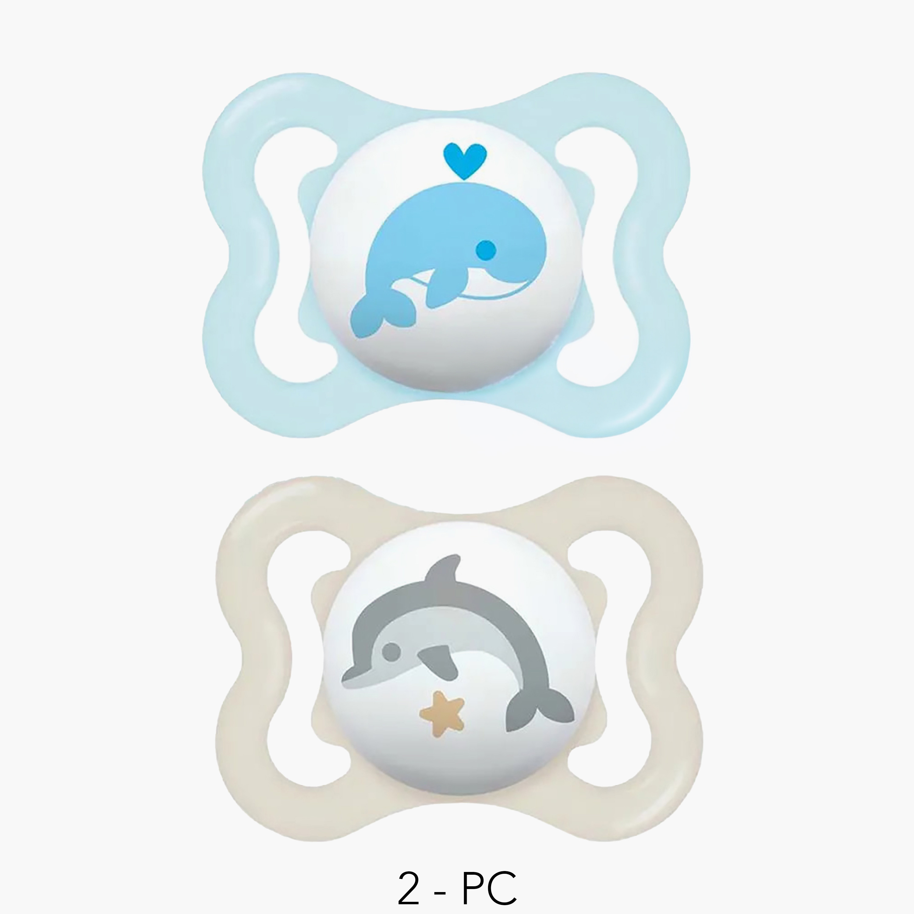 طقم لهايات بفتحات تهوية كبيرة جدًا في الدرع قطعتين من مام - من 0 إلى 6 أشهر-baby-feeding-pacifiers-image-1