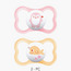 طقم لهايات أطفال قطعتين بحلمة مرنة من مام - 6 أشهر-baby-feeding-pacifiers-image-5
