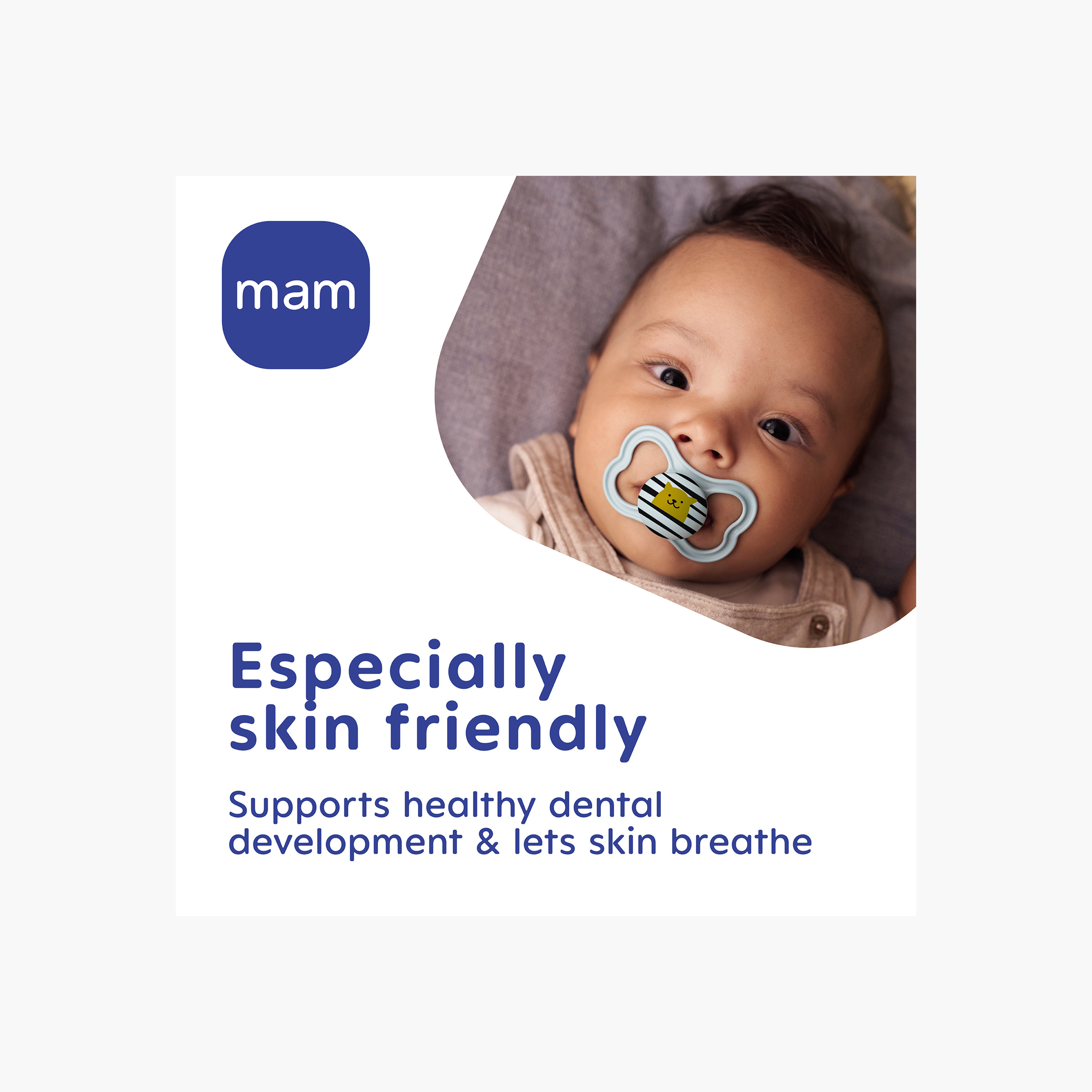 طقم لهايات أطفال قطعتين بحلمة مرنة من مام - 6 أشهر-baby-feeding-pacifiers-image-2