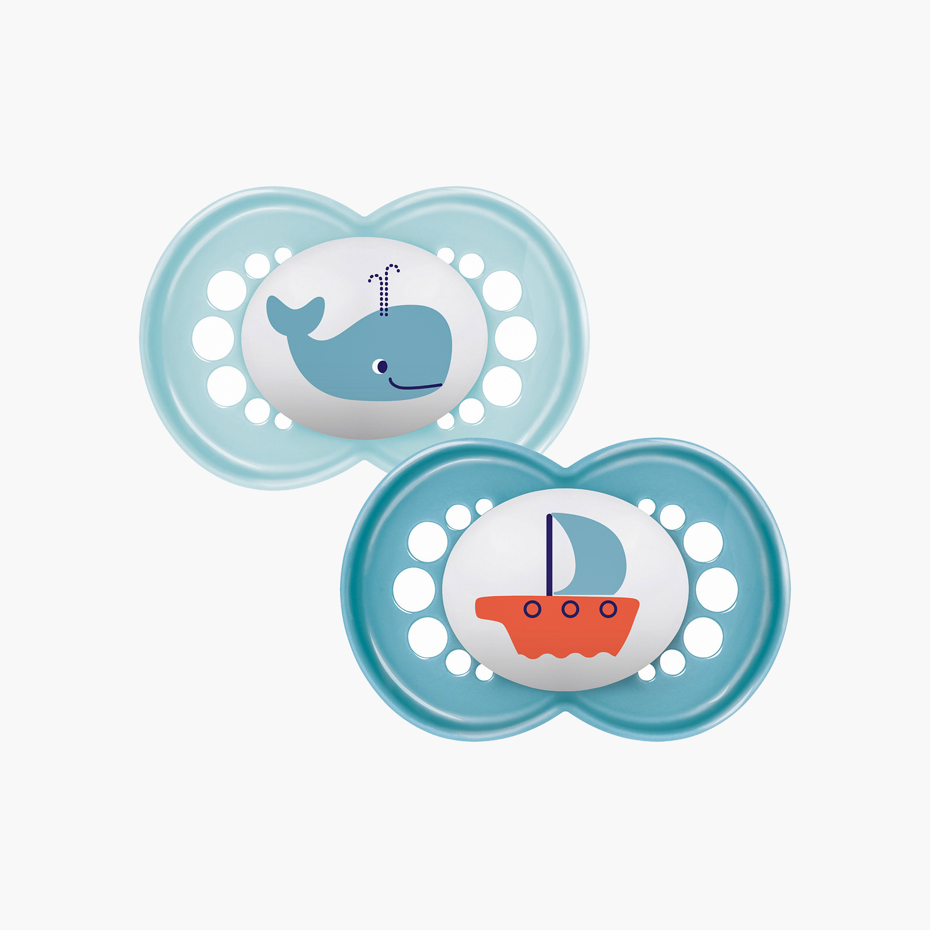 طقم لهايات أطفال قطعتين بتصميم تقويمي من مام - 6 أشهر فأكثر-baby-feeding-pacifiers-image-1