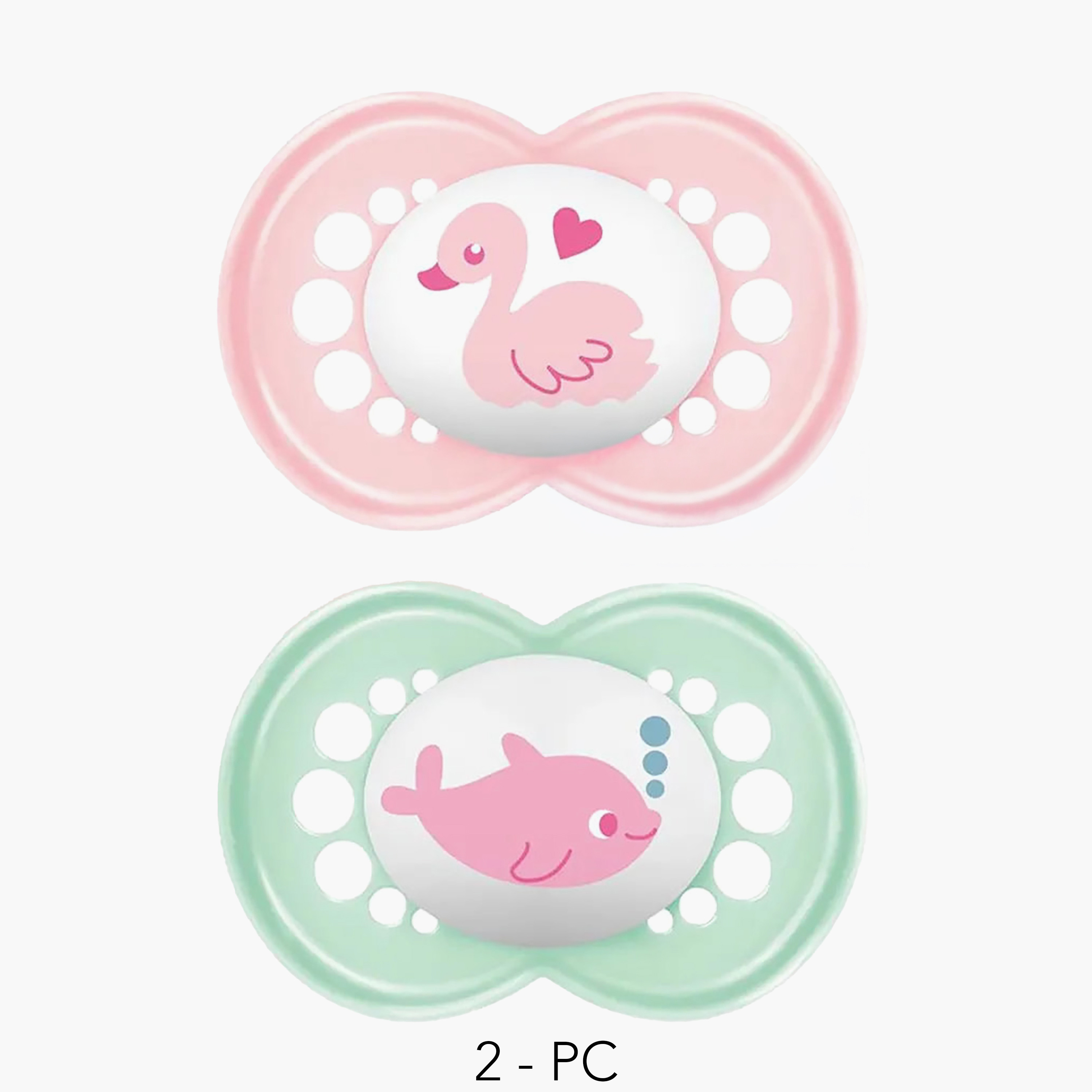 طقم لهايات أطفال قطعتين بتصميم تقويمي من مام - 6 أشهر فأكثر-baby-feeding-pacifiers-image-1