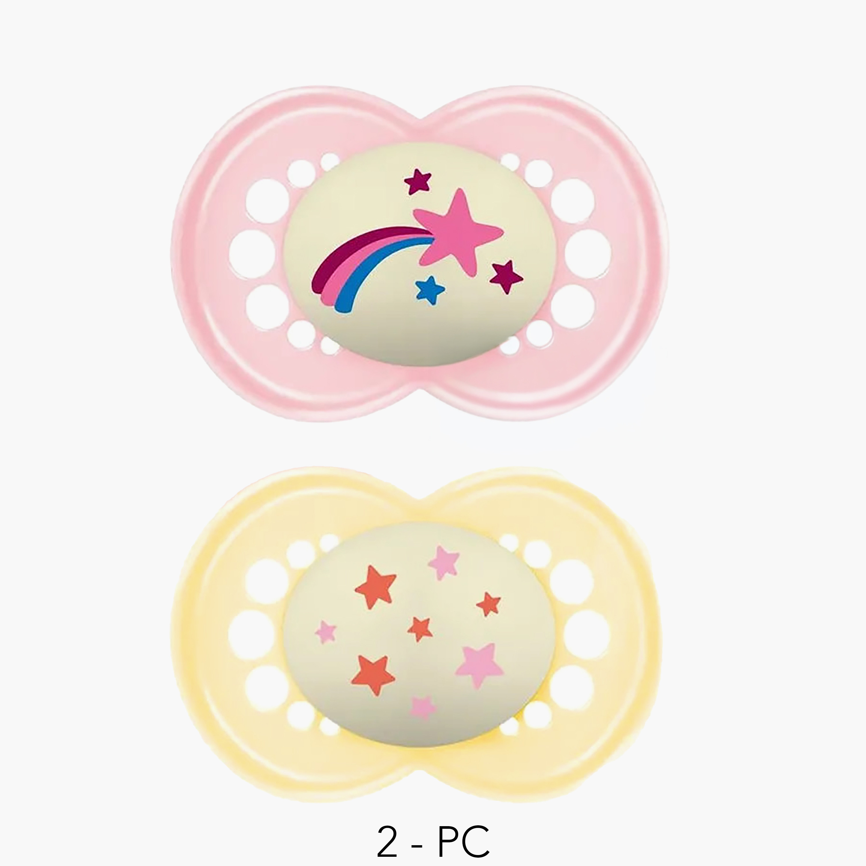 طقم لهايات بتصميم مضيء في الظلام قطعتين من مام - 6 أشهر فأكثر-baby-feeding-pacifiers-image-1