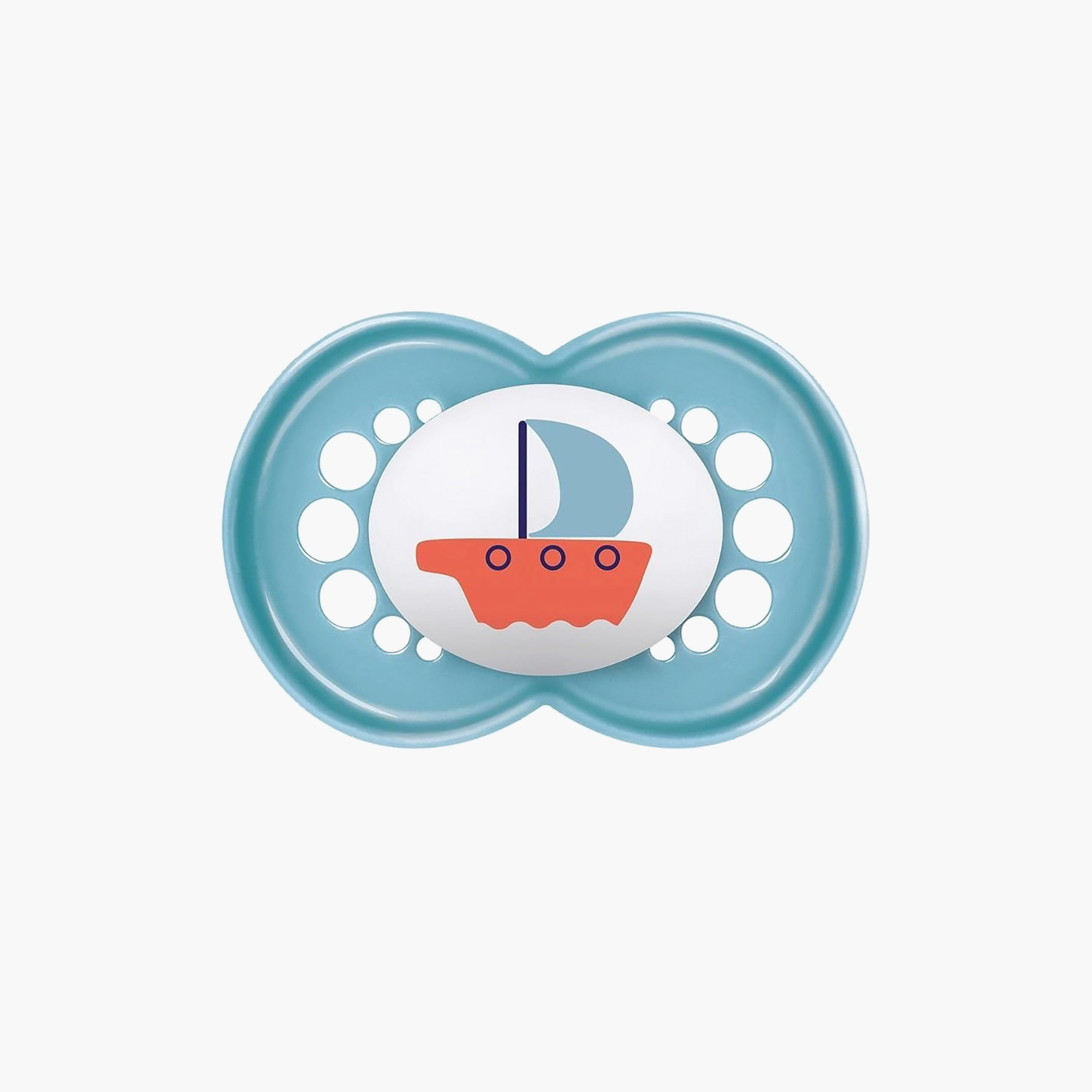 طقم لهايات أطفال قطعتين بتصميم تقويمي من مام - 16 شهرًا فأكثر-baby-feeding-pacifiers-image-3