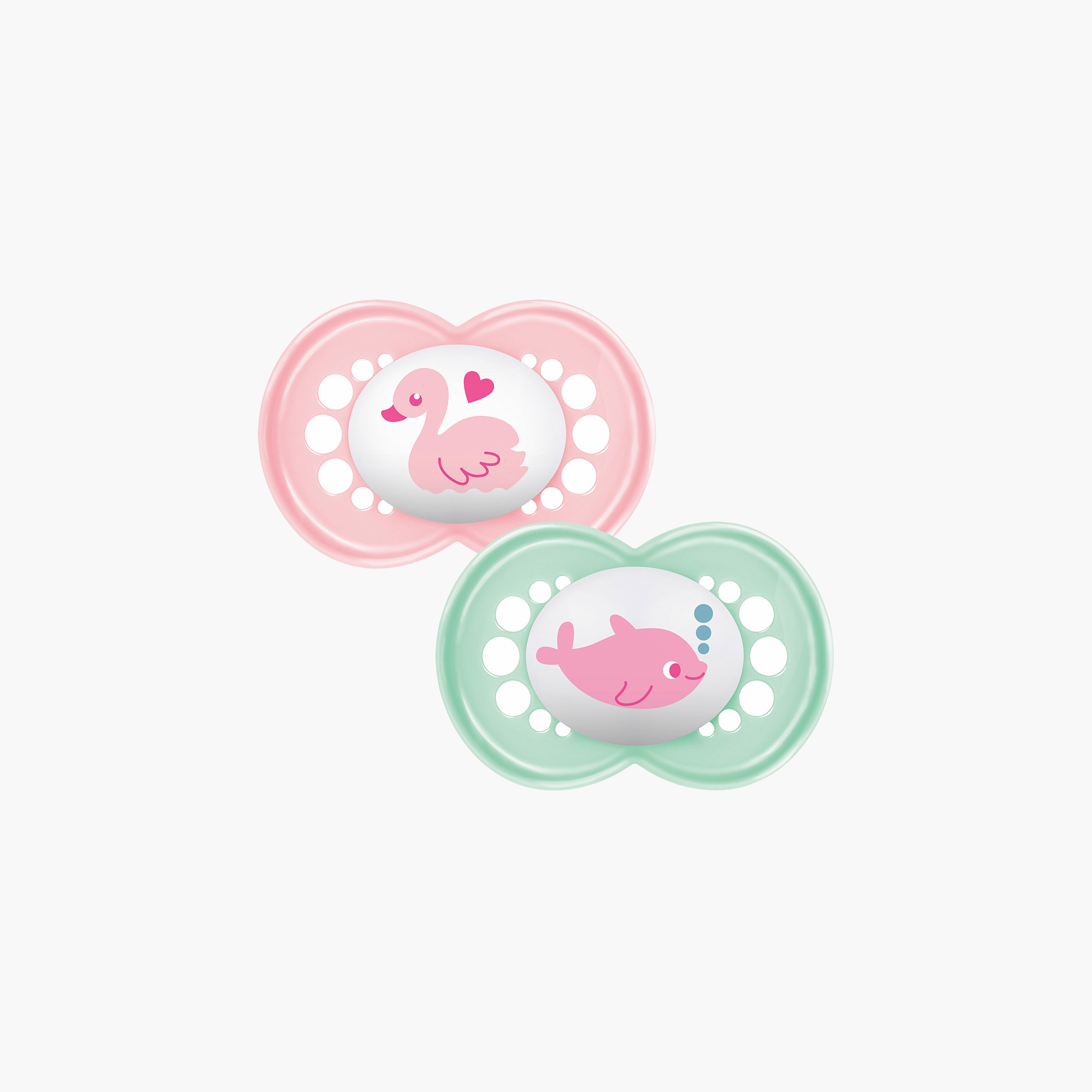 طقم لهايات أطفال قطعتين بتصميم تقويمي من مام - 16 شهرًا فأكثر-baby-feeding-pacifiers-image-1