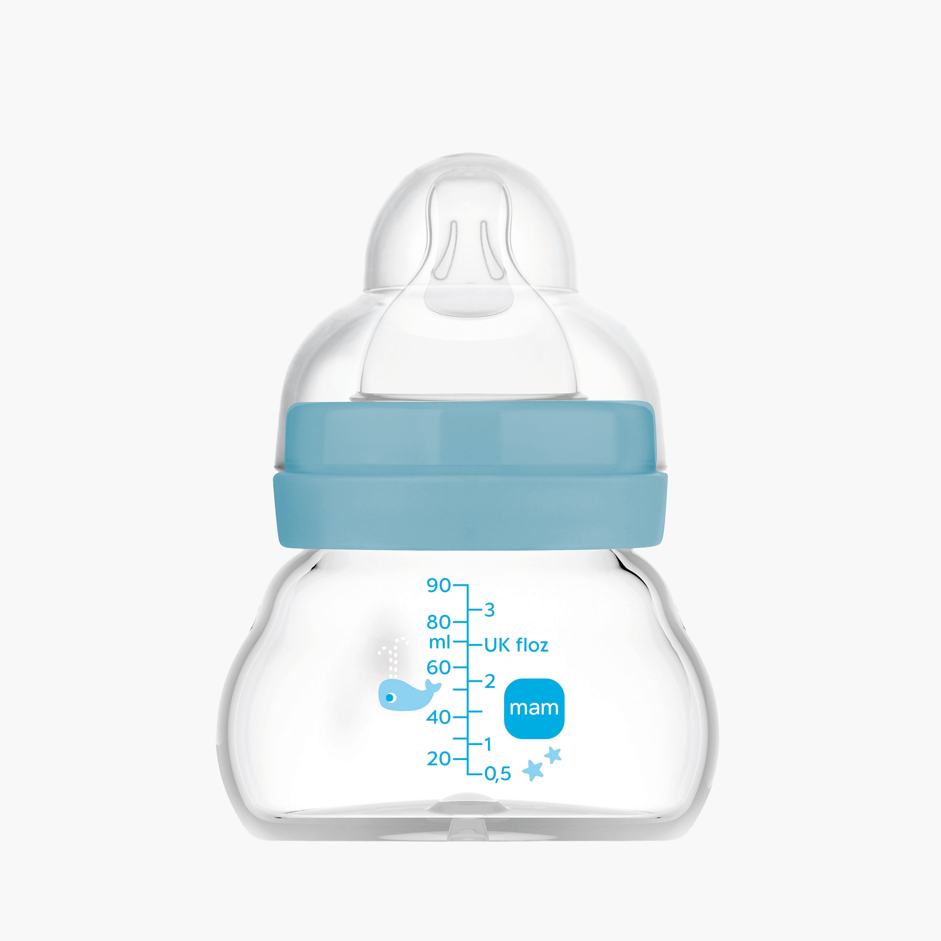 MAM Feel Good Heat-Resistant Glass Bottle, Teat 0 - 90ml-baby-feeding-feedingbottles-bottlesandteats-image-1