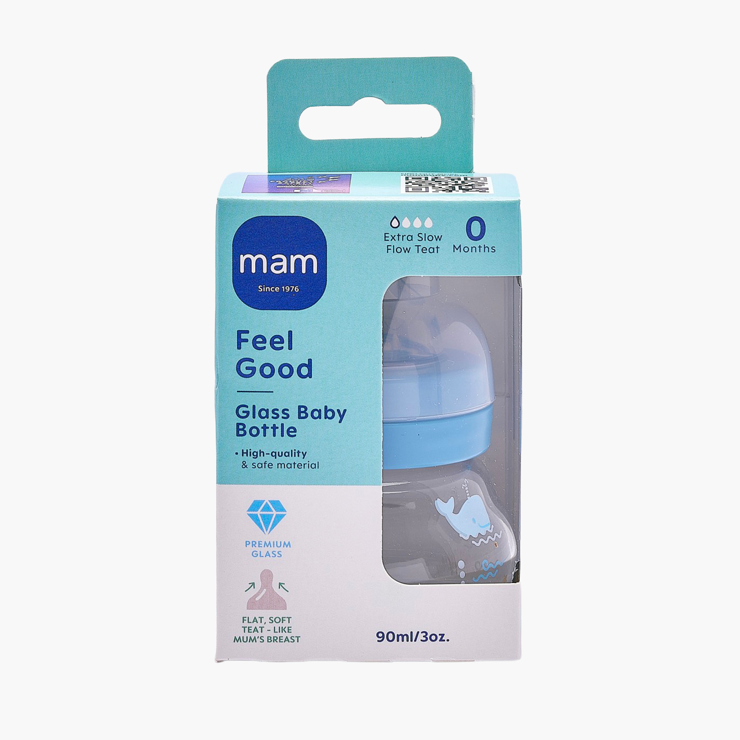 MAM Feel Good Heat-Resistant Glass Bottle, Teat 0 - 90ml-baby-feeding-feedingbottles-bottlesandteats-image-6