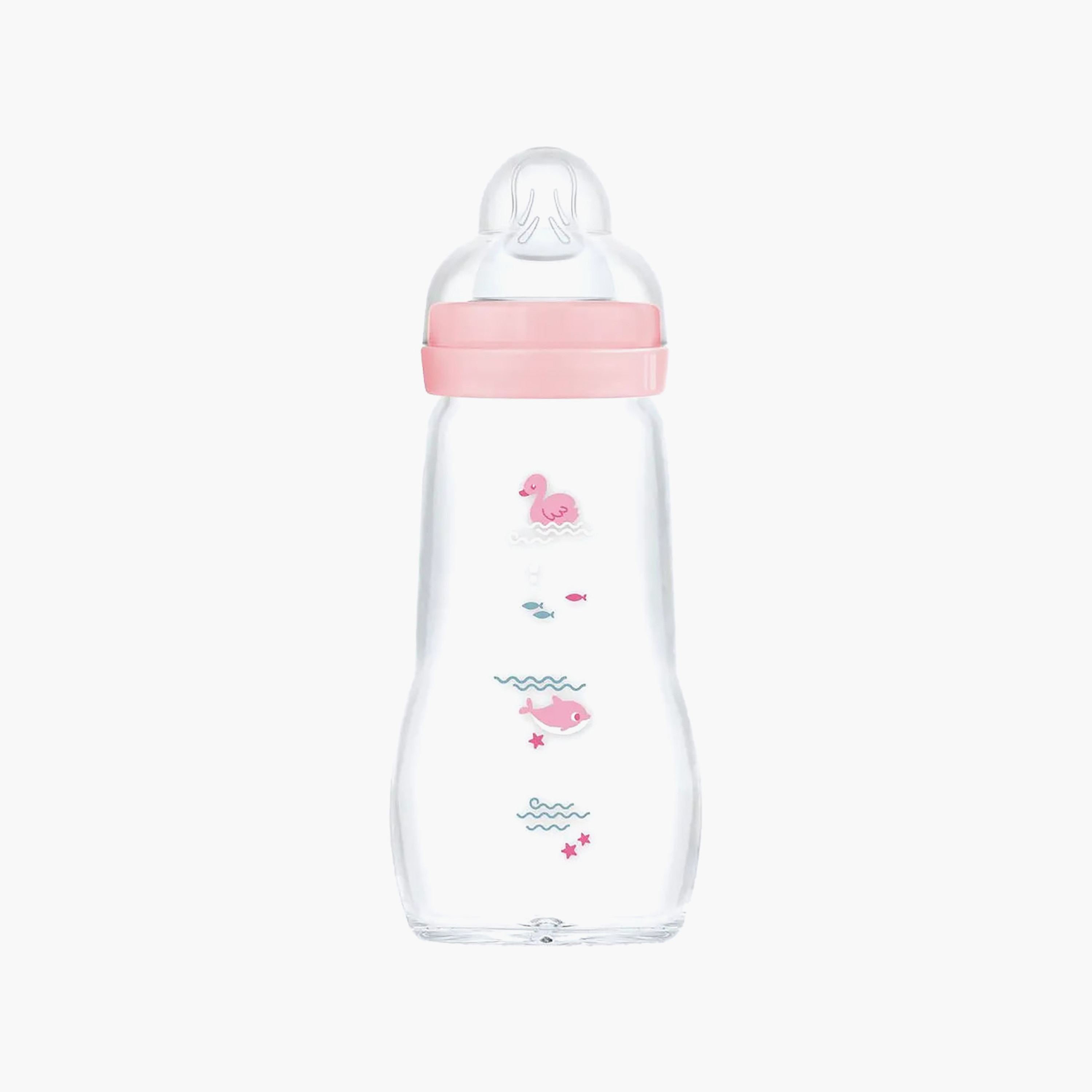 MAM Feel Good Heat-Resistant Glass Bottle, Teat 2 - 260ml-baby-feeding-feedingbottles-bottlesandteats-image-1