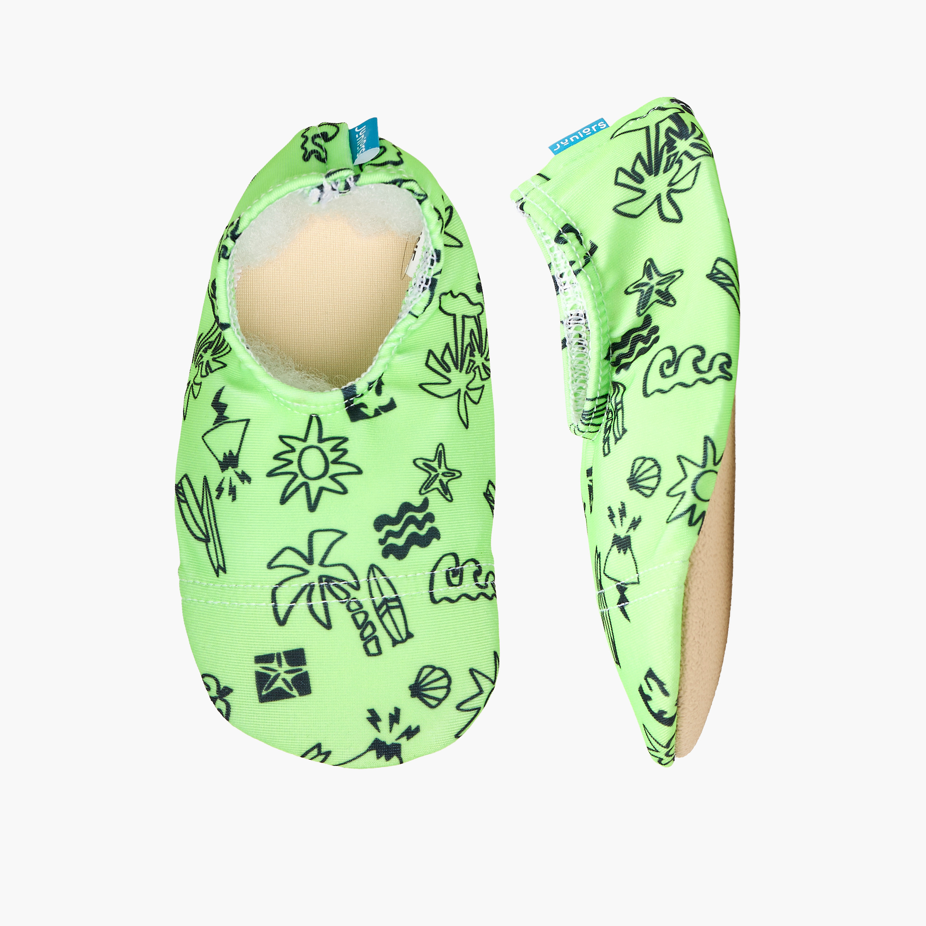 Juniors Boys Beach Print Slip-On Pool Shoes-baby-boys-clothing-swimwear-image-1