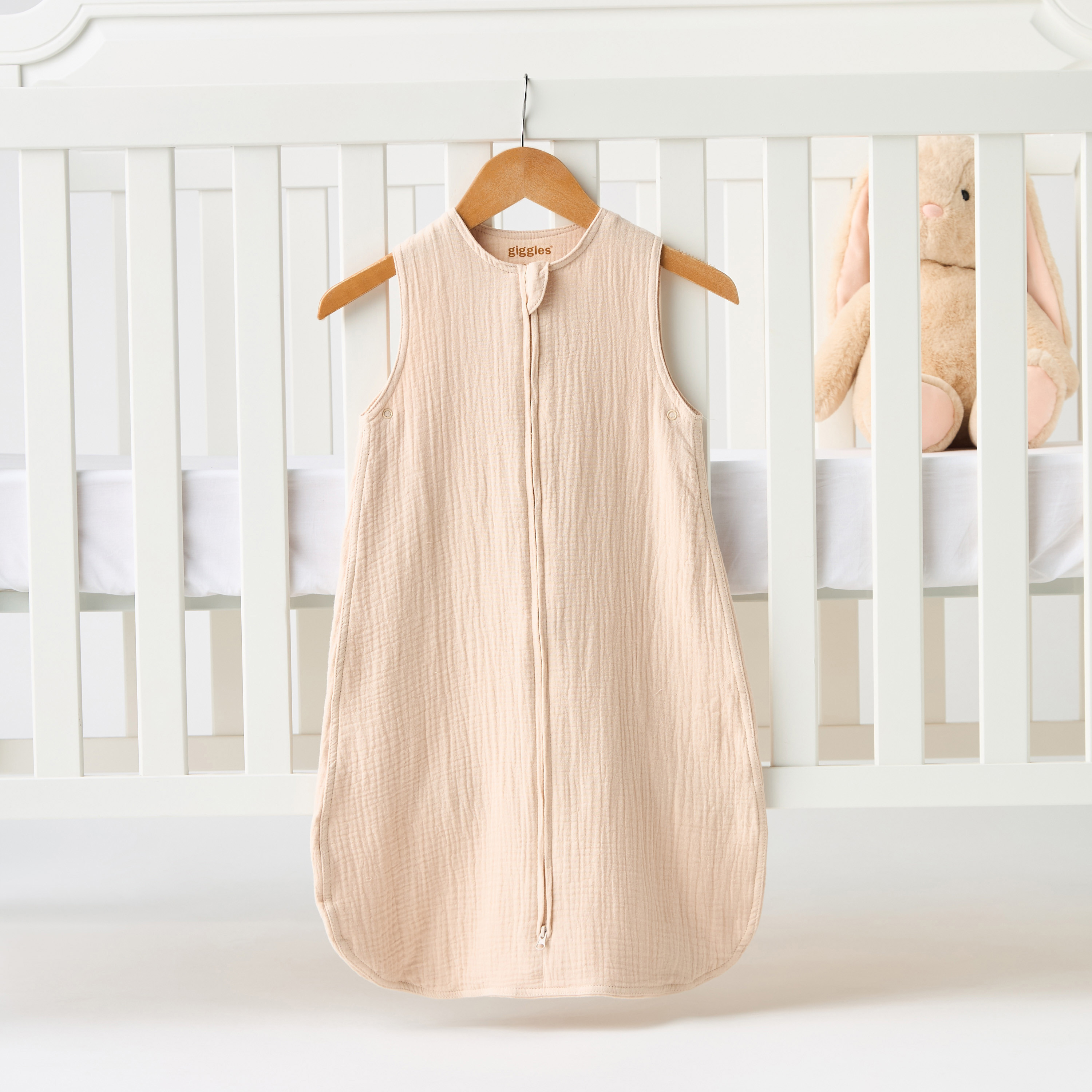 Giggles Textured Muslin Sleeping Bag - 70 cm-baby-nursery-blanketsandswaddles-swaddlesandsleepingbags-image-2