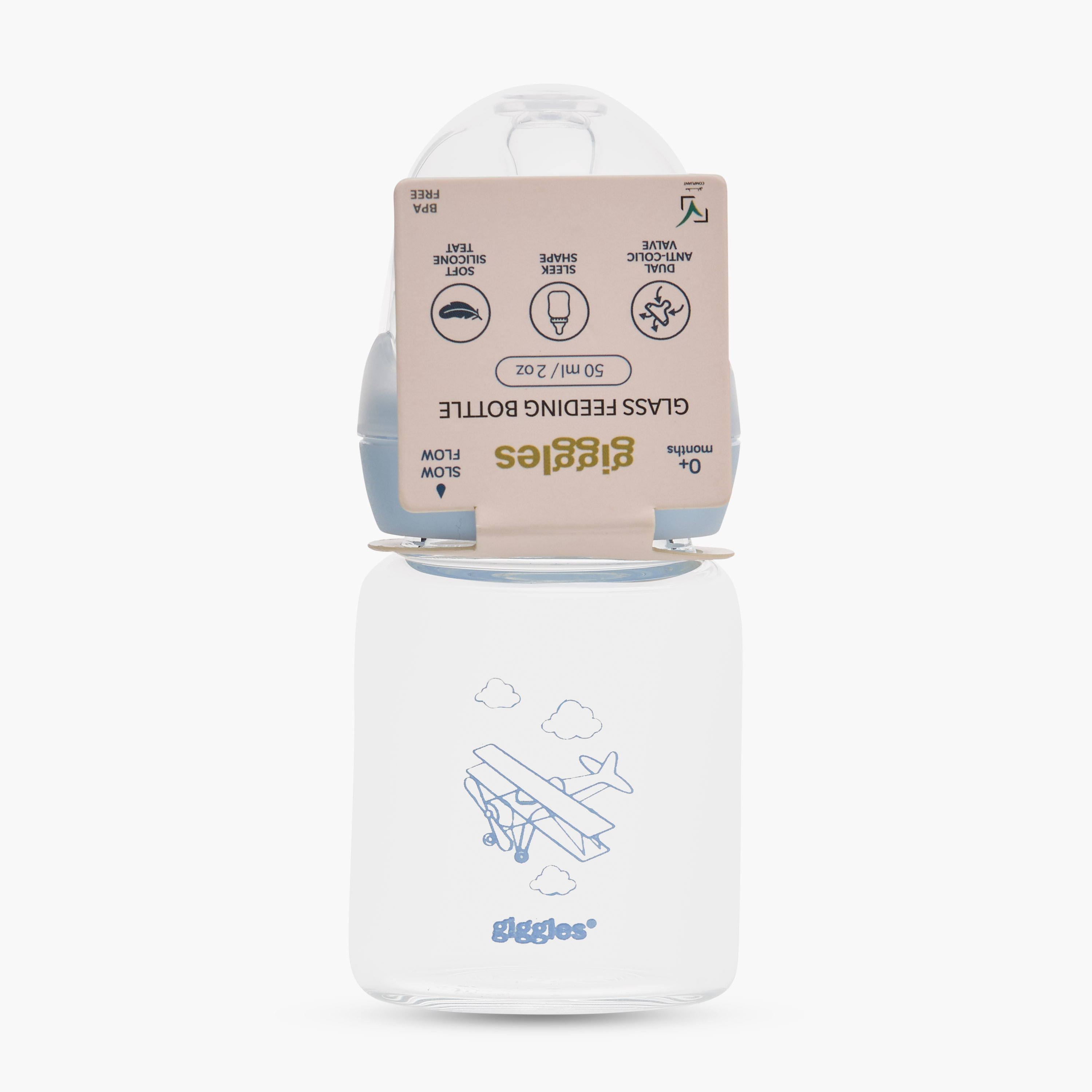 قارورة رضاعة مضادة للمغص من جيجلز  - 50 مل-baby-feeding-feedingbottles-bottlesandteats-image-9