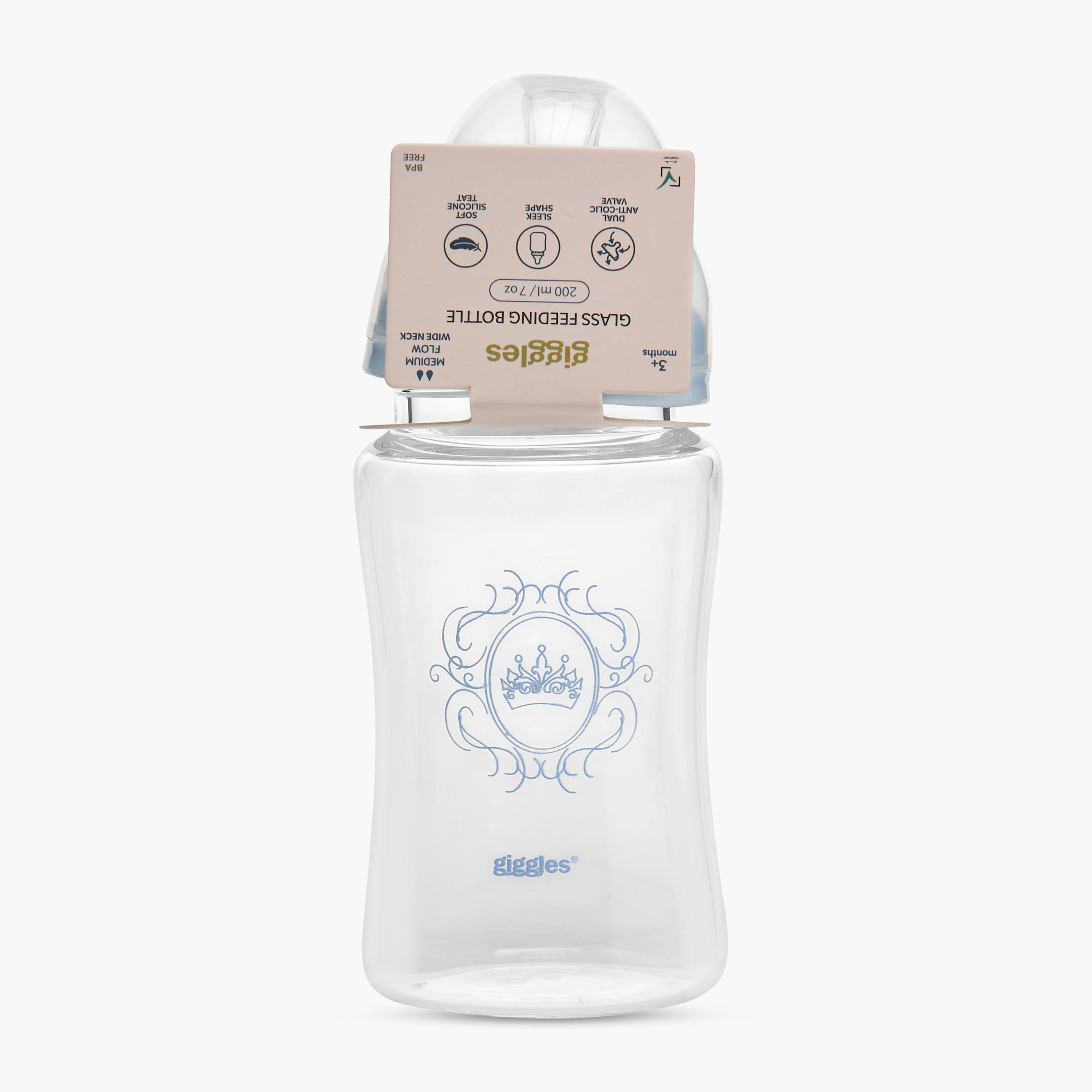 Giggles Anti-Colic Feeding Bottle, 200 ml-baby-feeding-feedingbottles-bottlesandteats-image-9