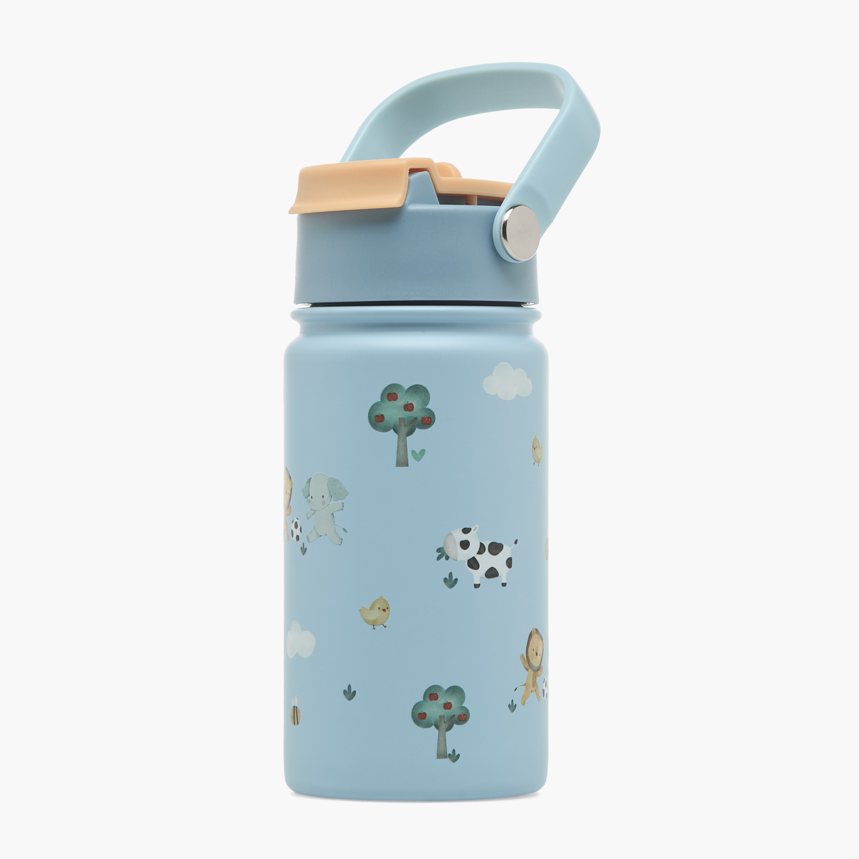 قارورة مياه من الستانلس ستيل بطبعة مع فوهة قابلة للفتح ومقبض حمل من جيجلز - 300 مل-school-waterbottles-image-1